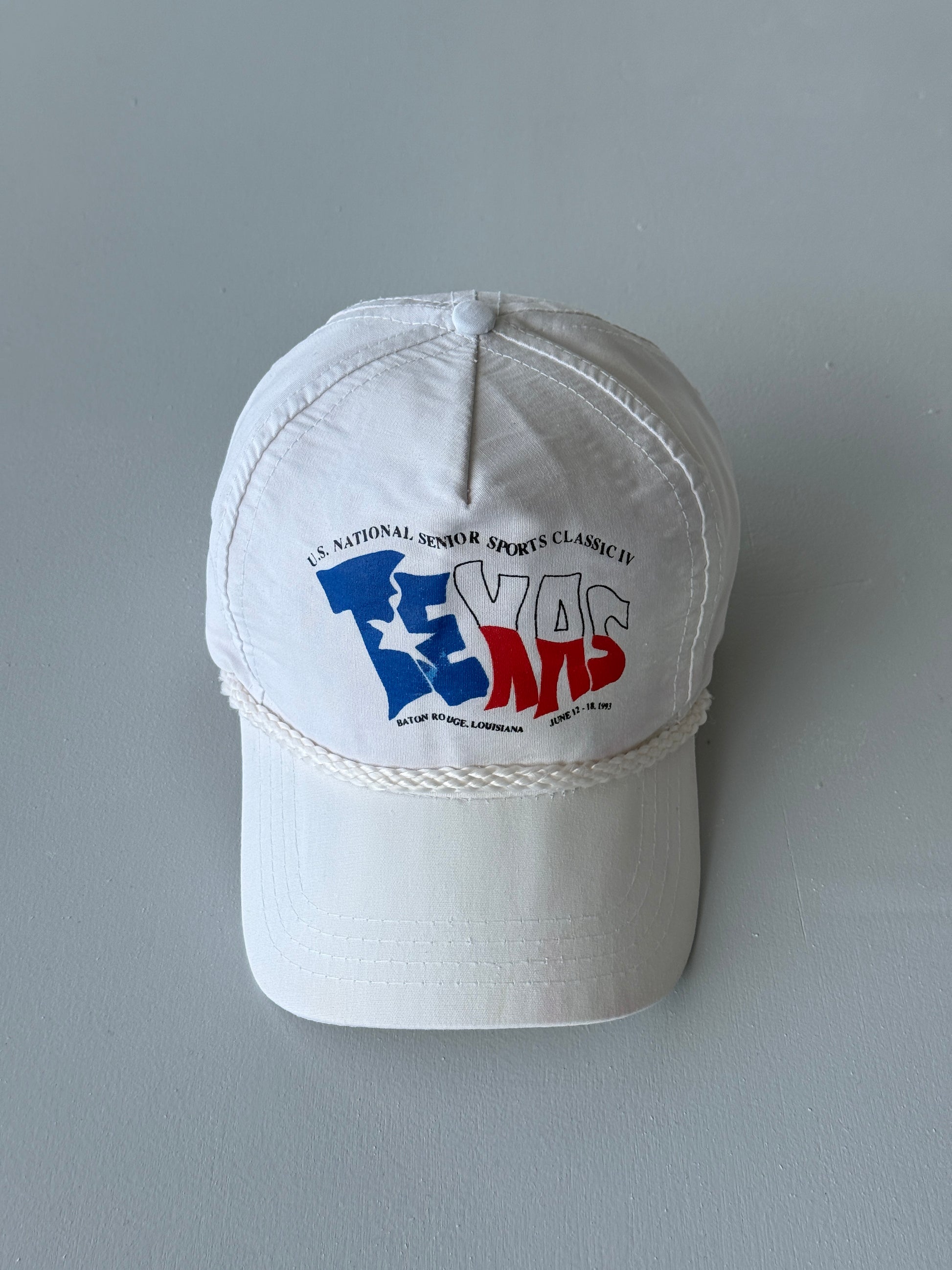 White U.S. National Senior Sports Classic Texas 90's Vintage SnapBack Trucker Ca