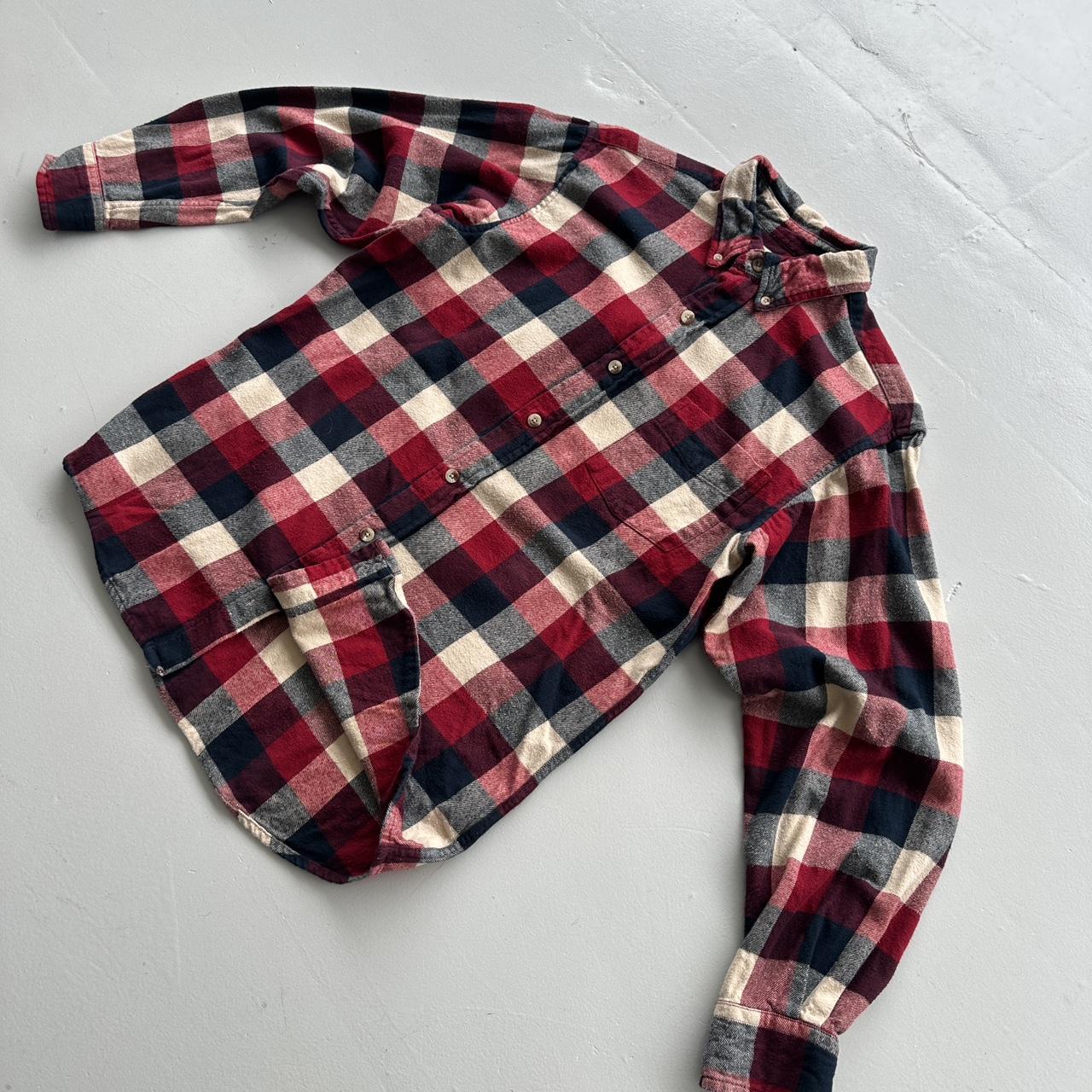 Red Navy Buffalo Checkered Red Head Co 90s Vintage Long sleeve - Medium