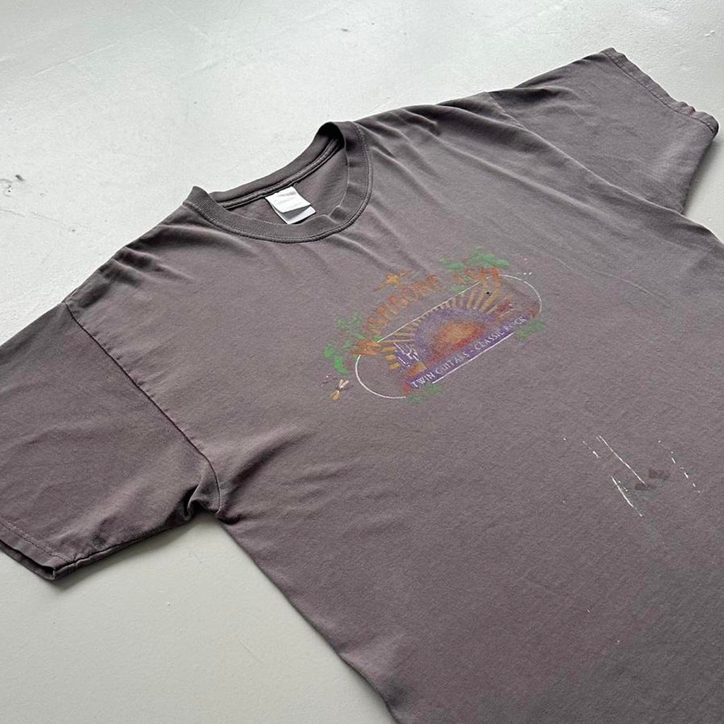 Faded Grey Wishbone Ash Vintage Graphic Band Tshirt - XL