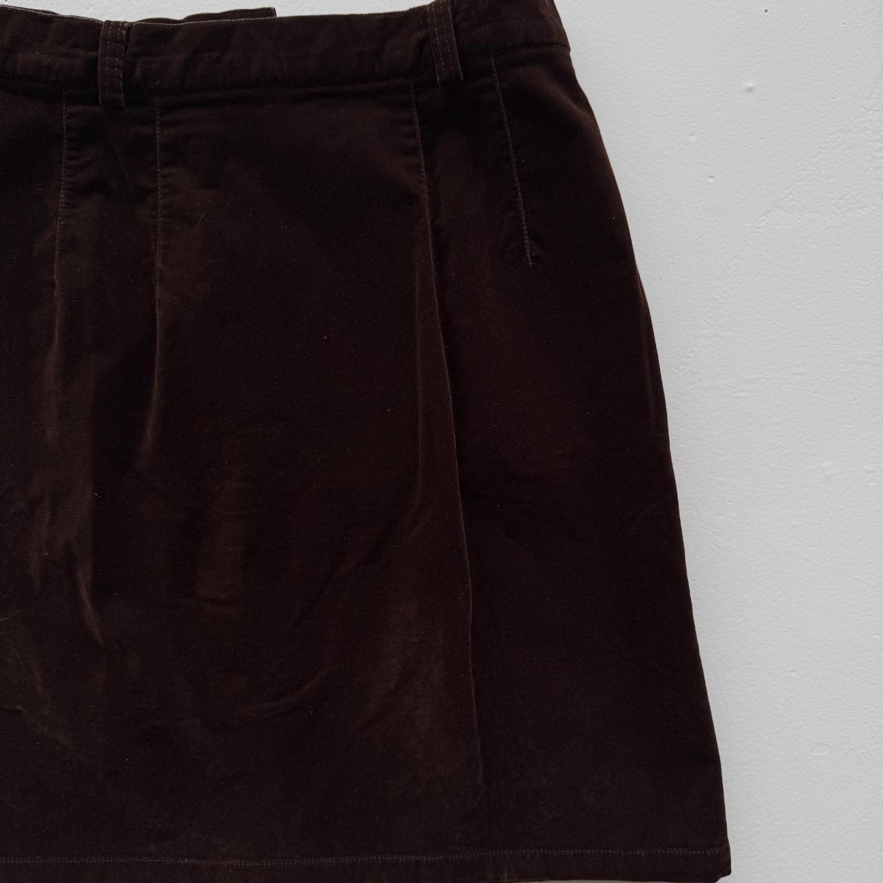 Brown Vintage Velvet Skirt - W25 L18 Size 6