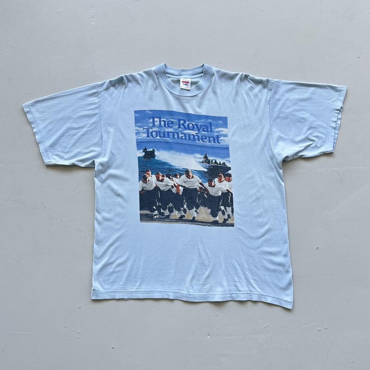 Light Blue The Royal Tournament Vintage 90's T-shirt - Large