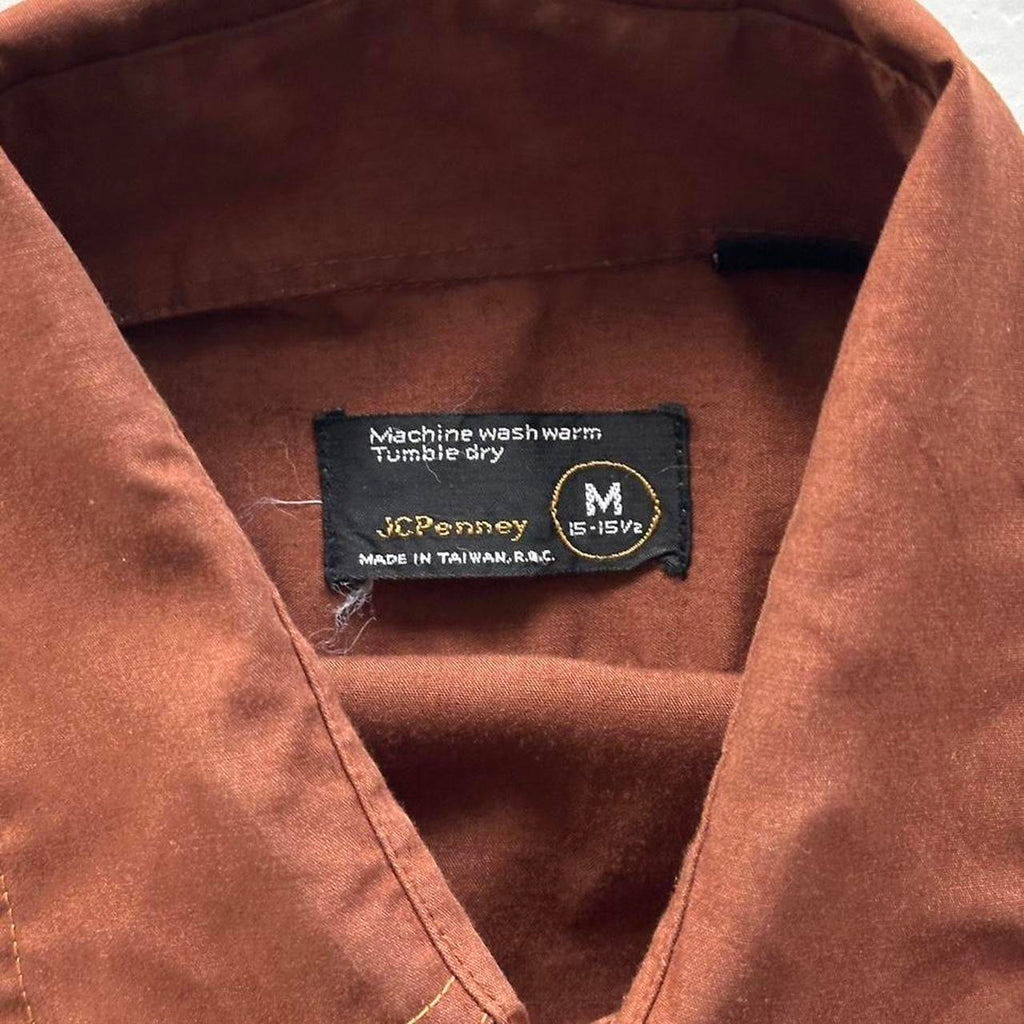 Brown JC Penny 70s Button-Up Shirt - Medium