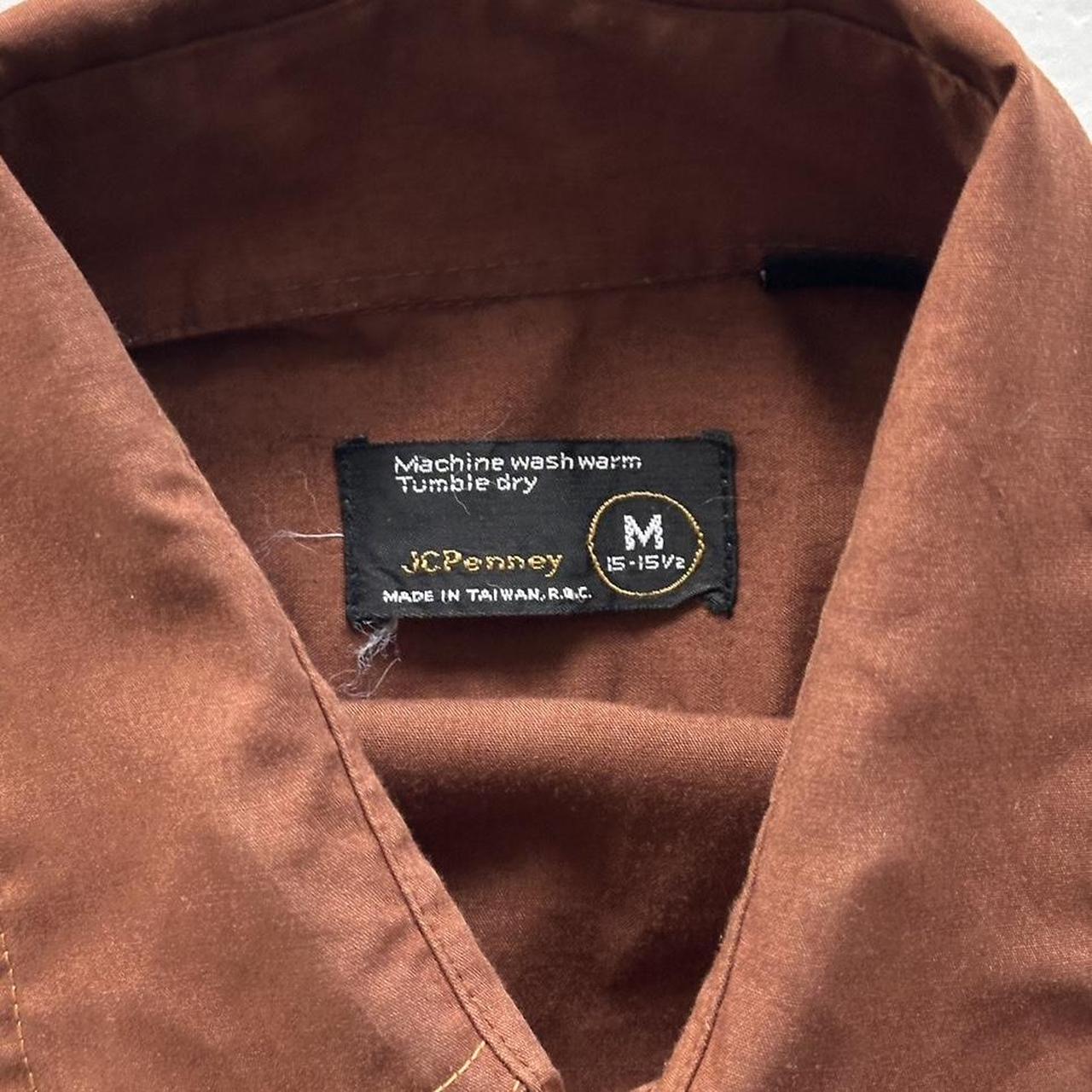 Brown JC Penny 70s Button-Up Shirt - Medium