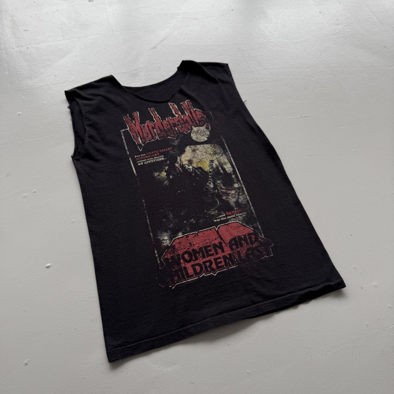 Black Murder Dolls 00s Vintage Graphic Hand Cut Vest T-Shirt - XS