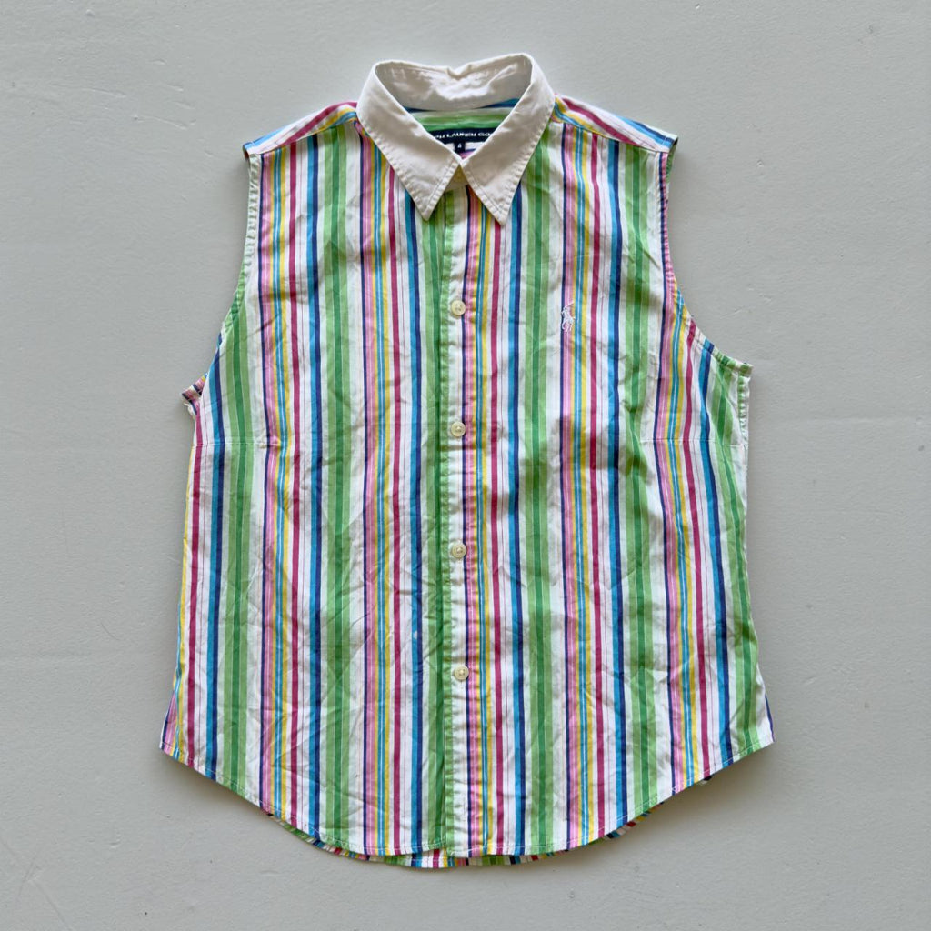 Striped Ralph Lauren Golf Vintage Y2K Sleeveless Shirt - Womens Size XS