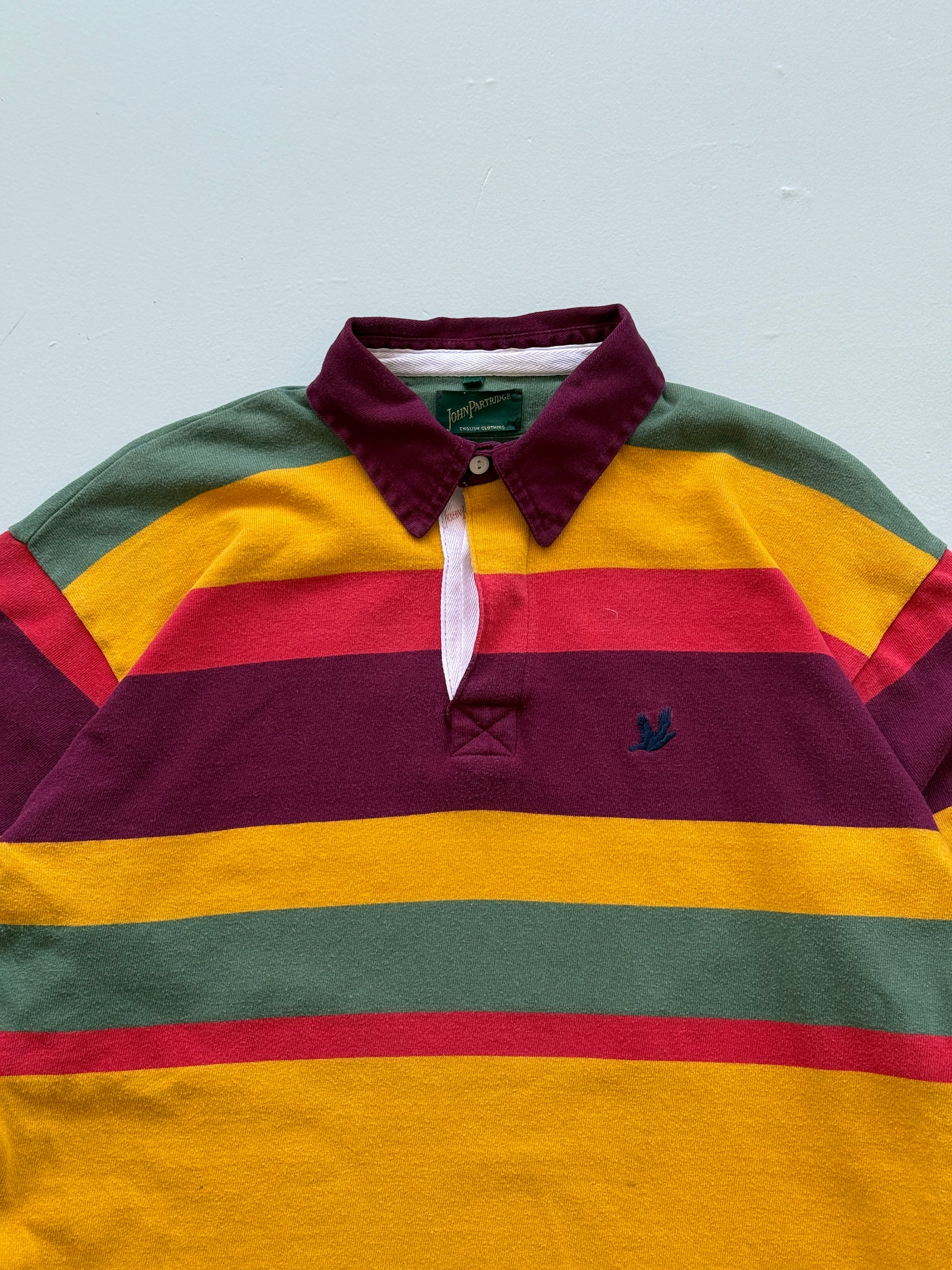John Partridge English Clothing Striped Vintage Rugby Polo Shirt - Medium