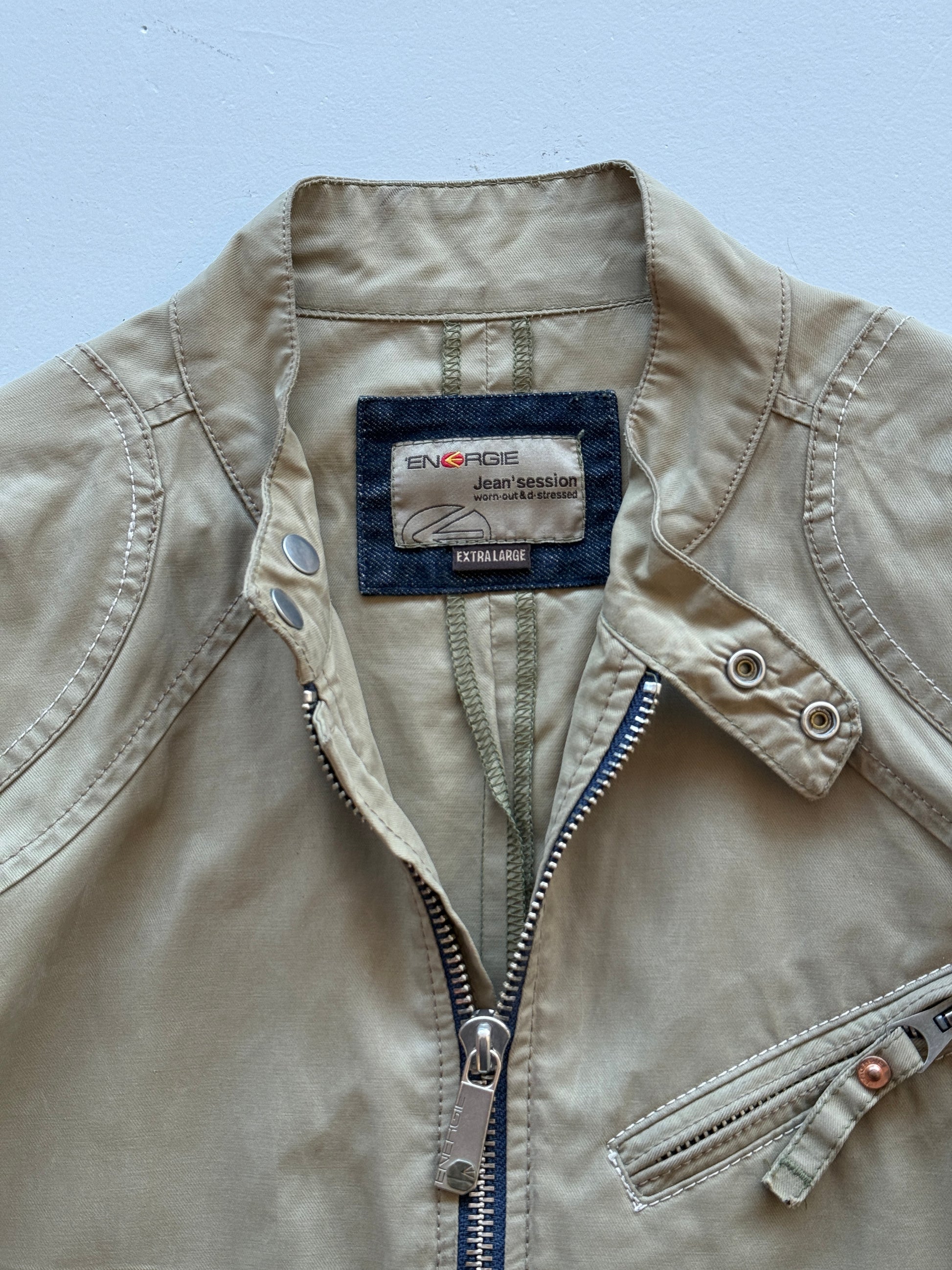 Cream Energie Leather Y2K Vintage Leather Jacket - Medium