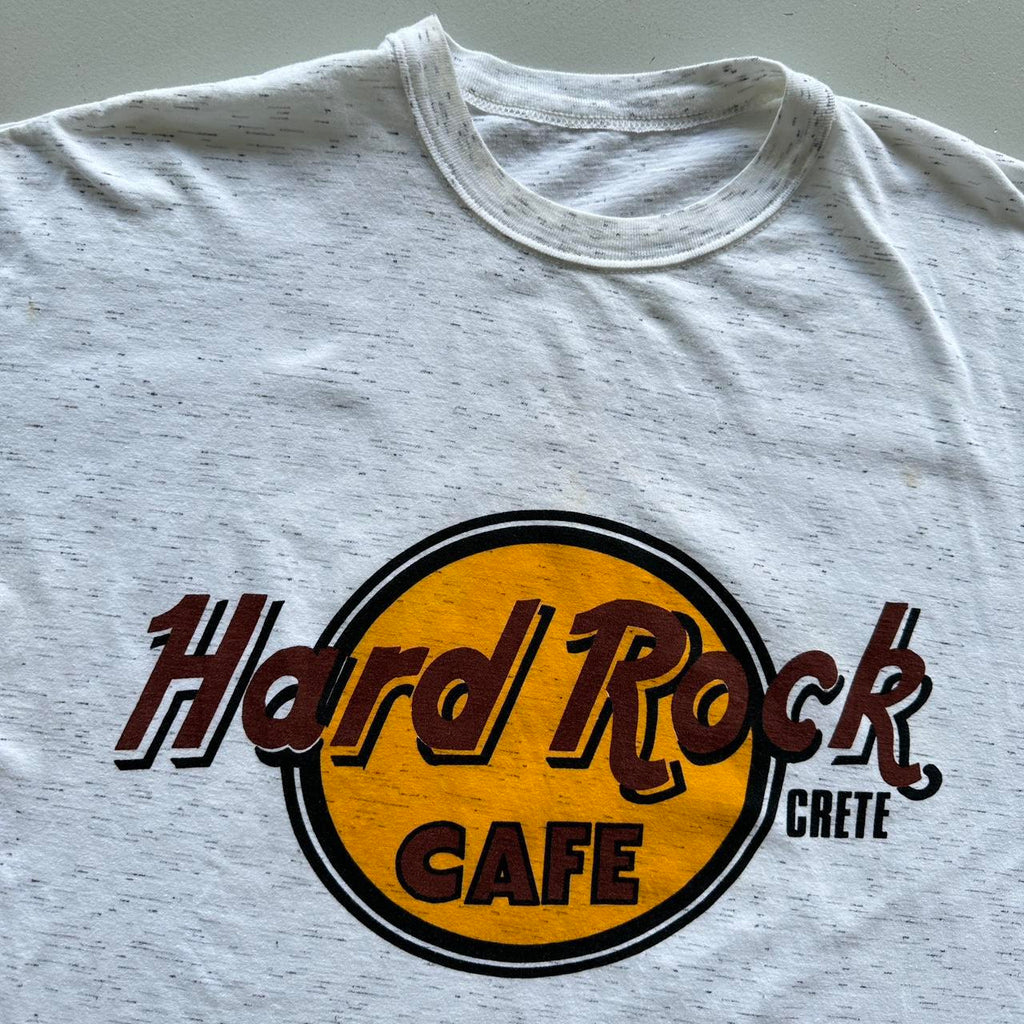 Grey Marl Hard Rock Cafe Crete Vintage T-shirt - Boxy XL