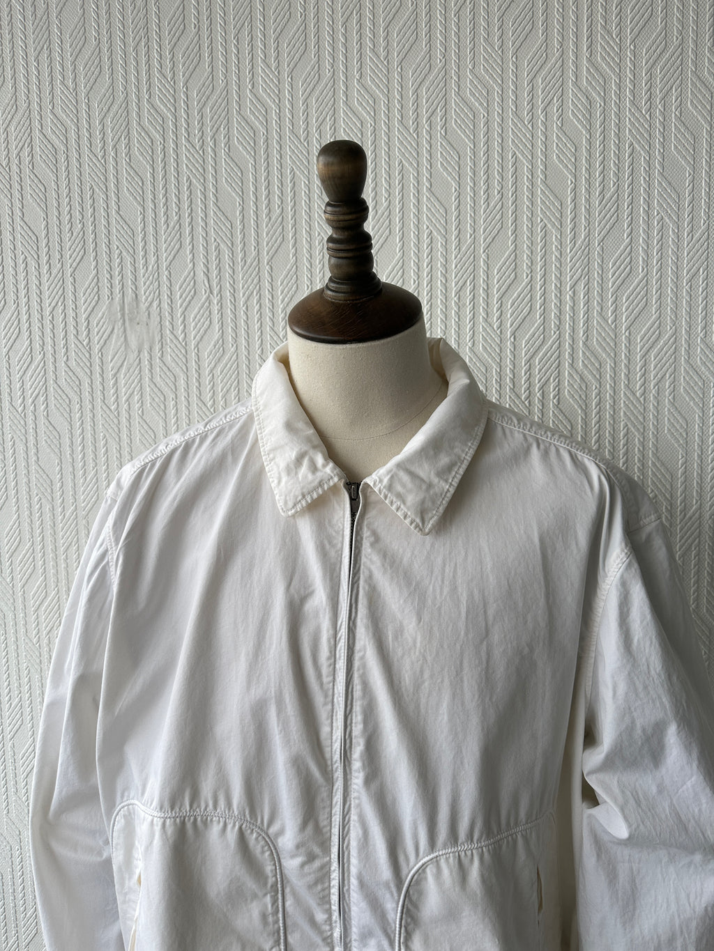 White Polo Ralph Lauren 90's Cotton Harrington Bomber Jacket - 2XL