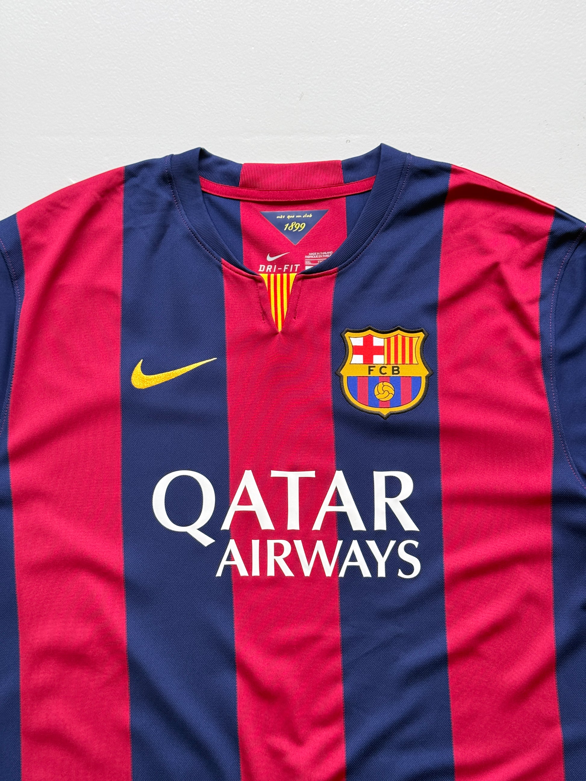 Nike FC Barcelona Qatar Airways 2014 Home Football Shirt - 2XL