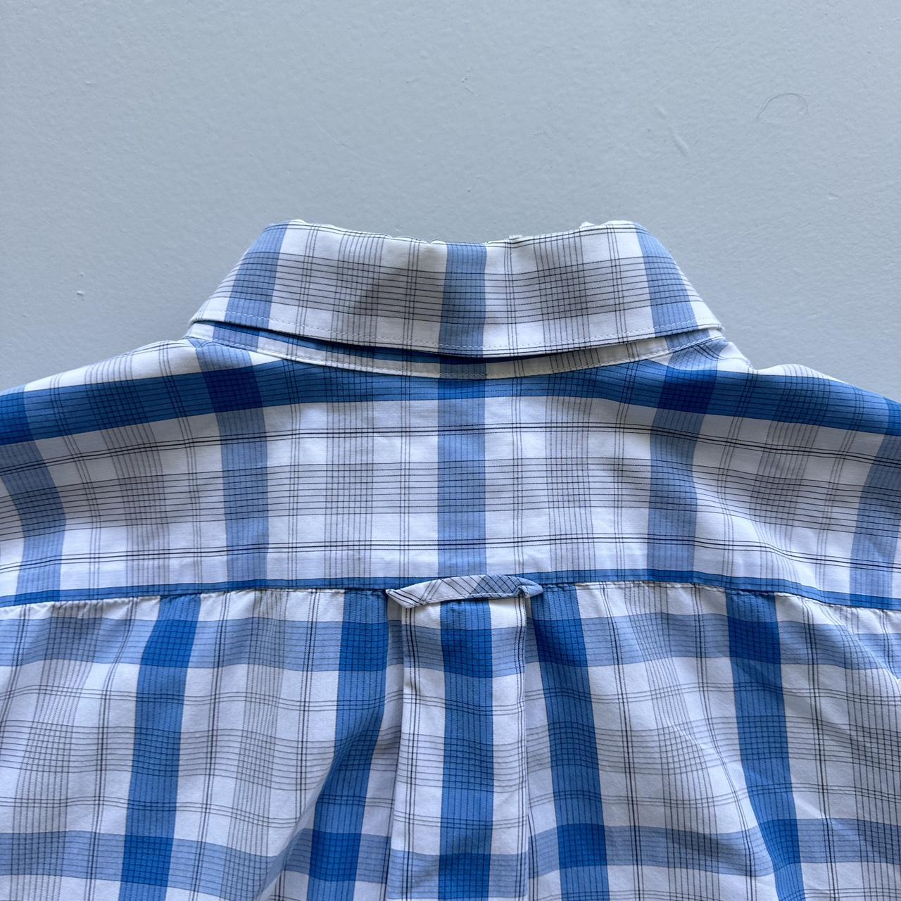 Blue / White Checkered Lacoste Button-Up Shirt - XL