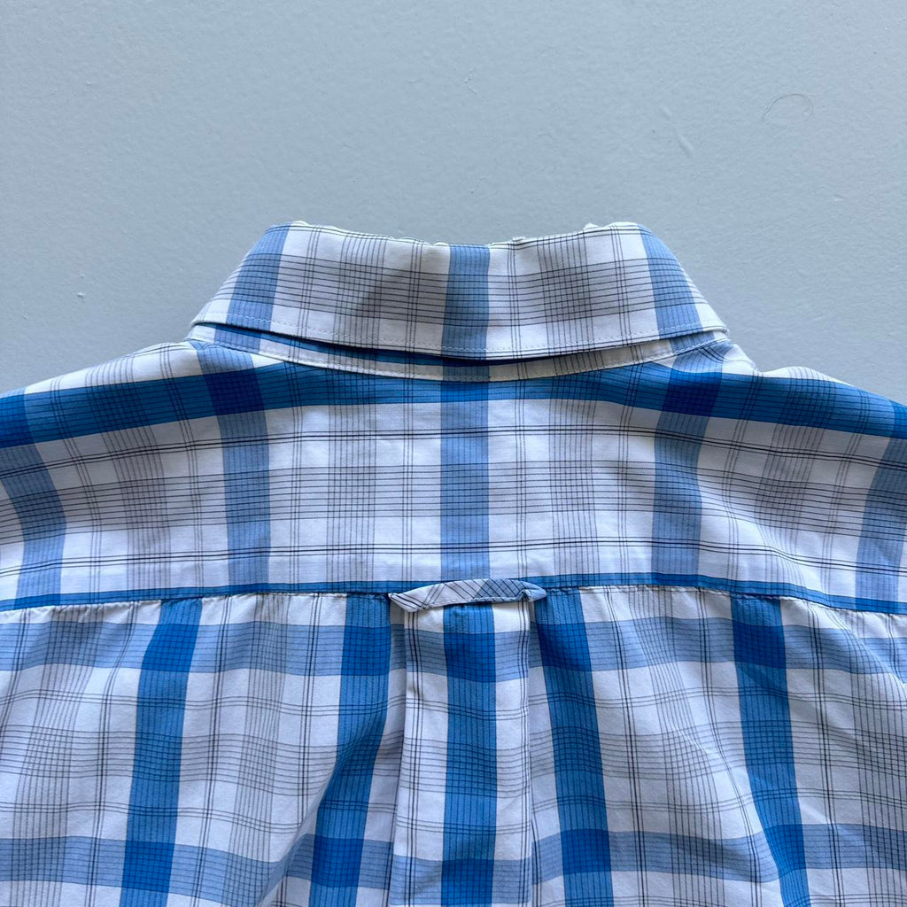 Blue / White Checkered Lacoste Button-Up Shirt - XL