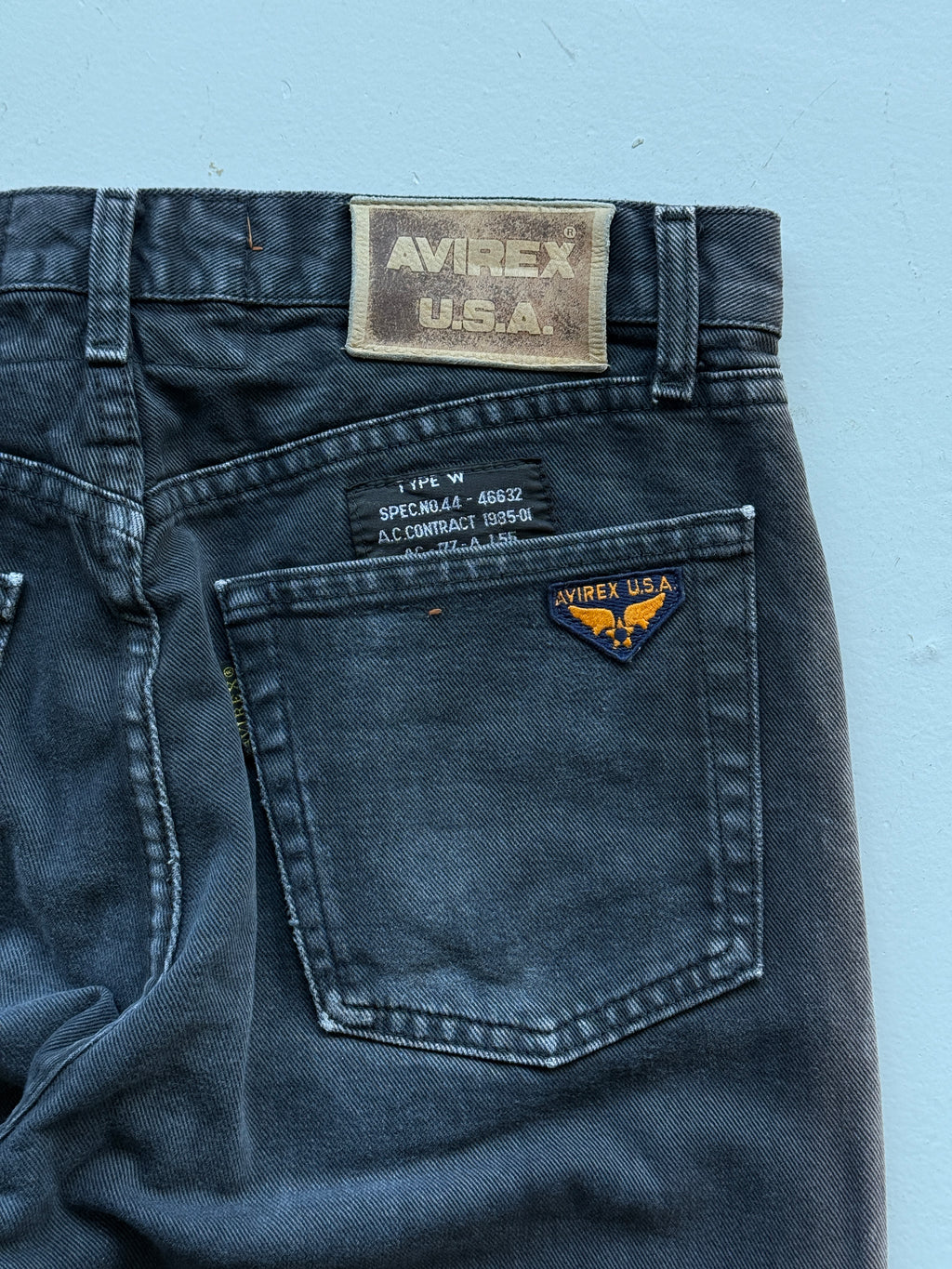 Grey Denim Avirex 90's Straight Leg Vintage Jeans - 32” x 32”