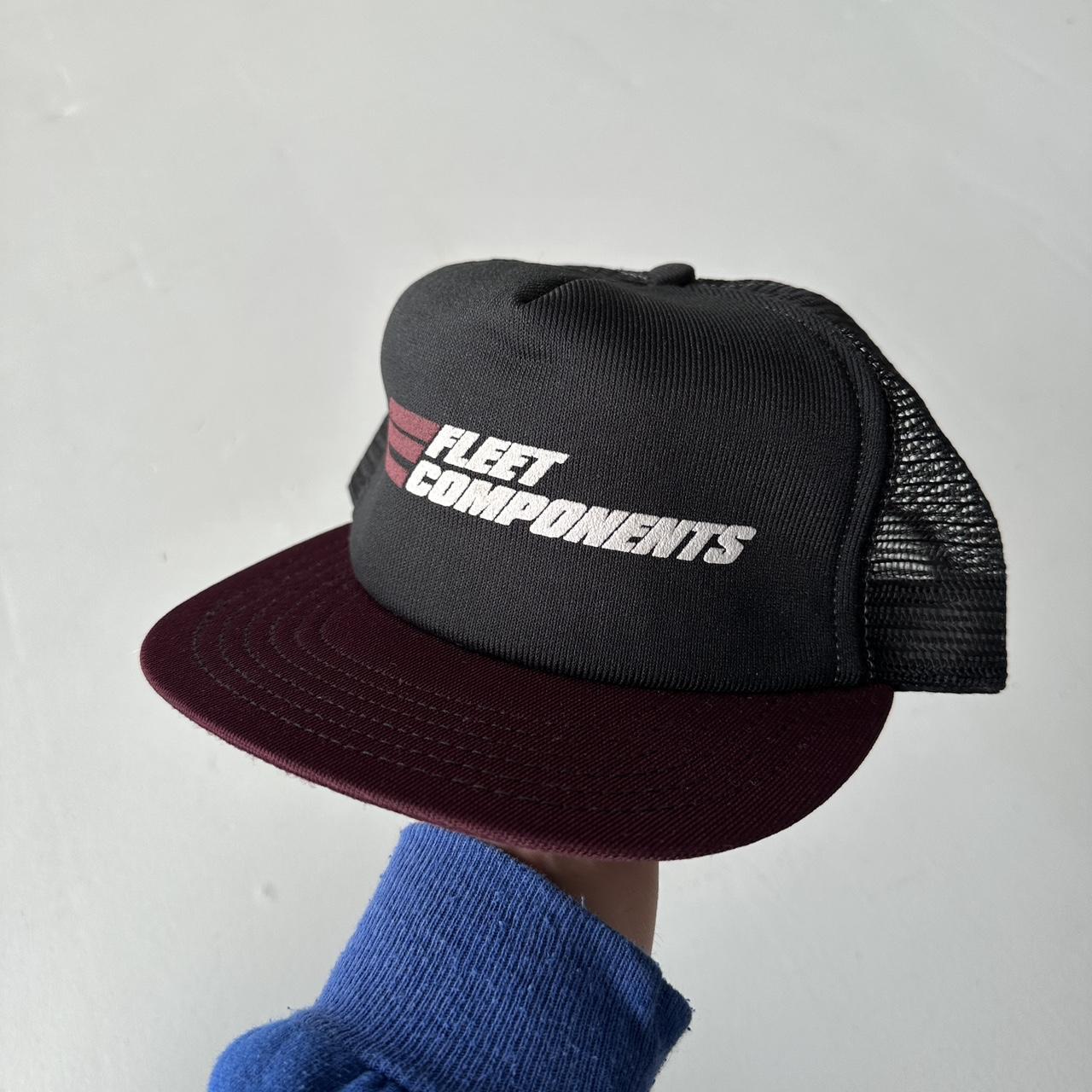 Black / Burgundy Fleet Components Mesh and Foam Trucker SnapBack Cap