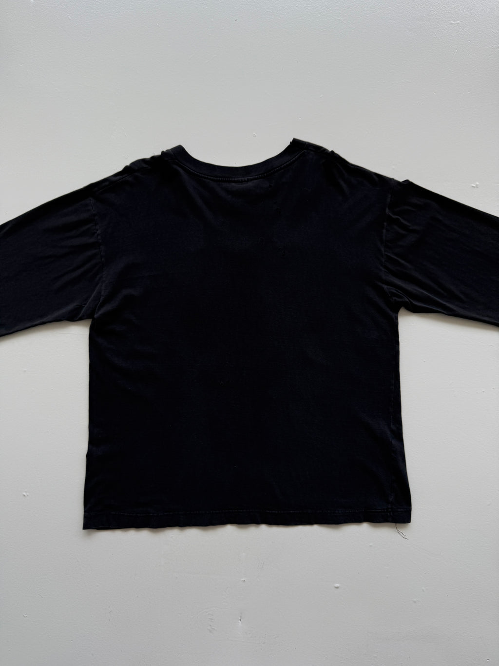 Black Wild and Free 90's Vintage Long Sleeve Biker Graphic T-Shirt - Large