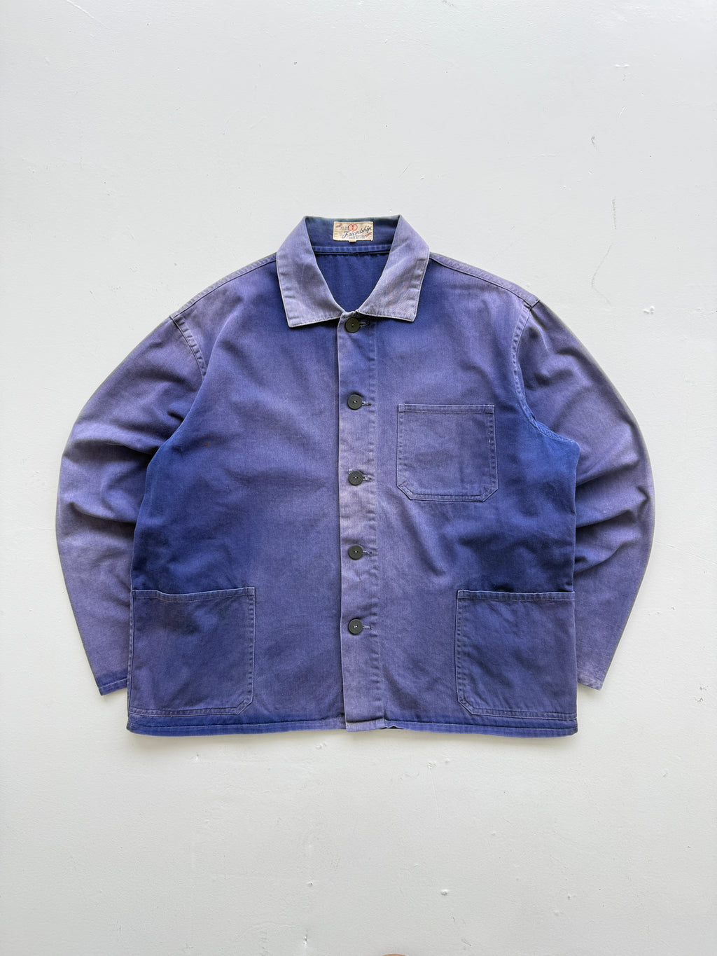 Faded Blue Friendship Made in China Vintage Workwear Chore Jacket CH386 - XS