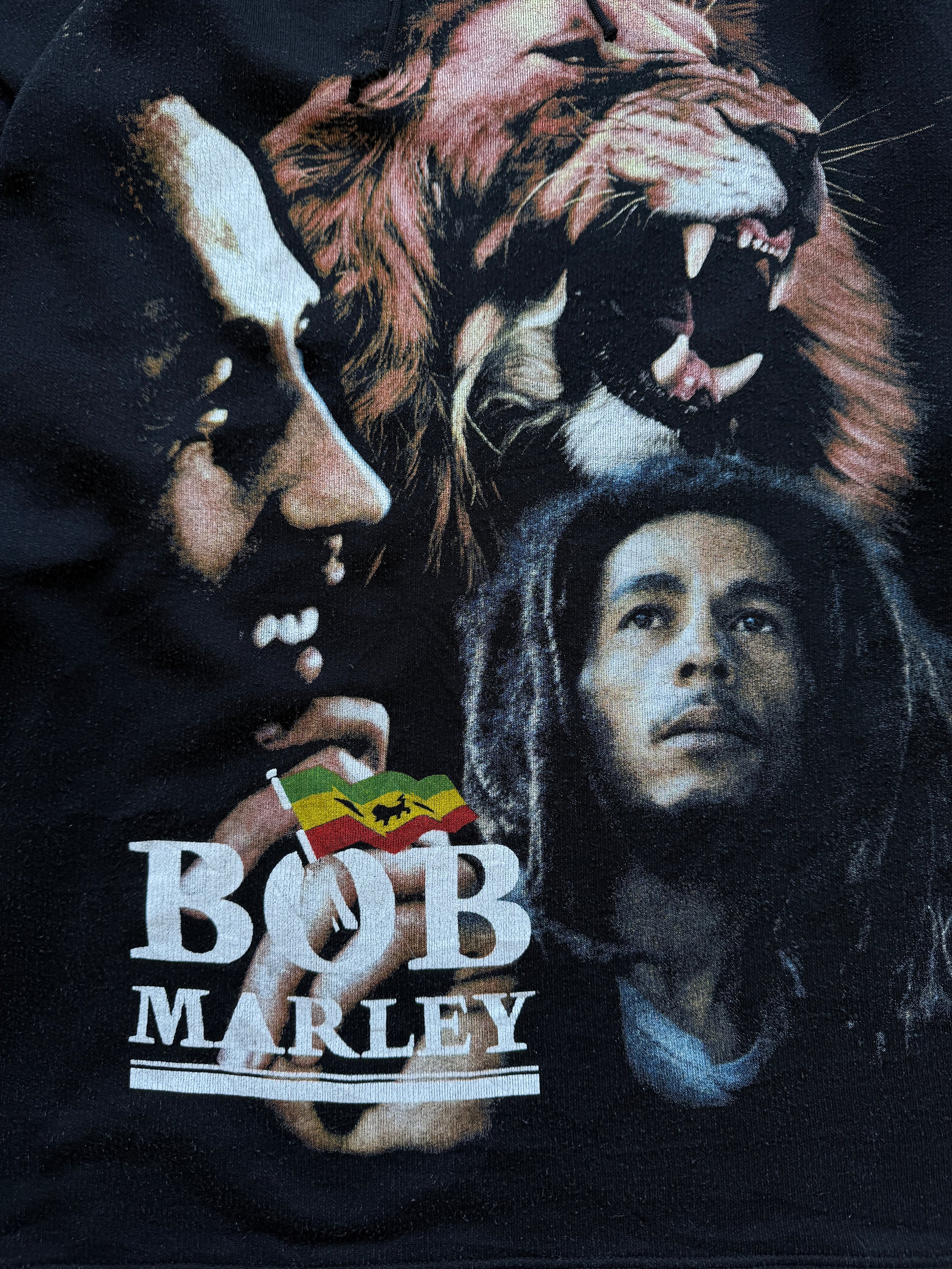 Black Bob Marley 90's Vintage Graphic Hoodie Jumper - XL