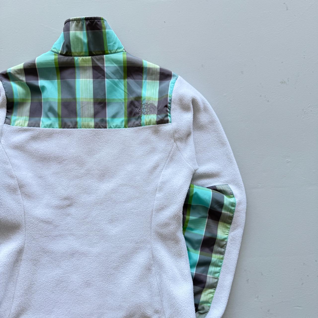 White Plaid Noth Face 00's Y2K Zip-Up Fleece - Womens Small