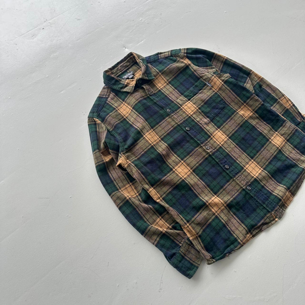Green Navy Checkered Eddie Bauer 90s Vintage Long sleeve - Medium