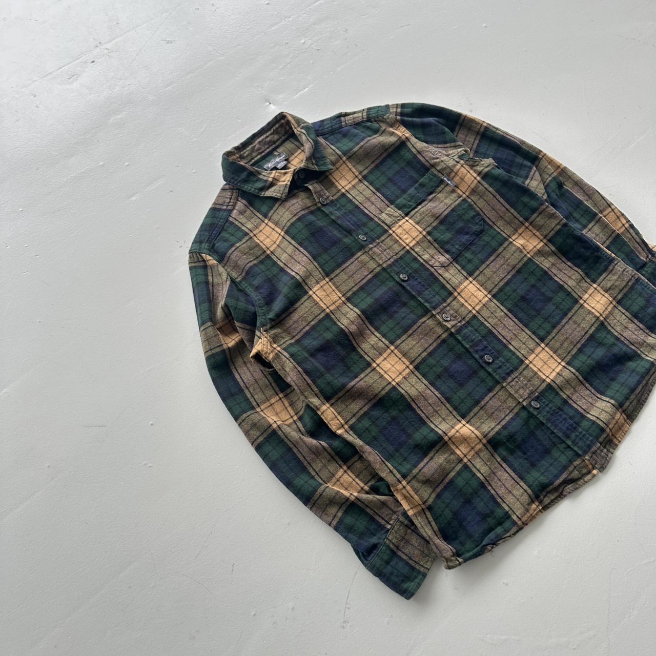 Green Navy Checkered Eddie Bauer 90s Vintage Long sleeve - Medium