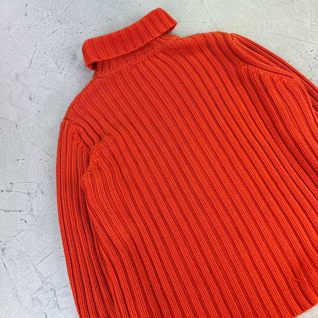 Vintage Orange Rope Knit 90's Sweatshirt - Small