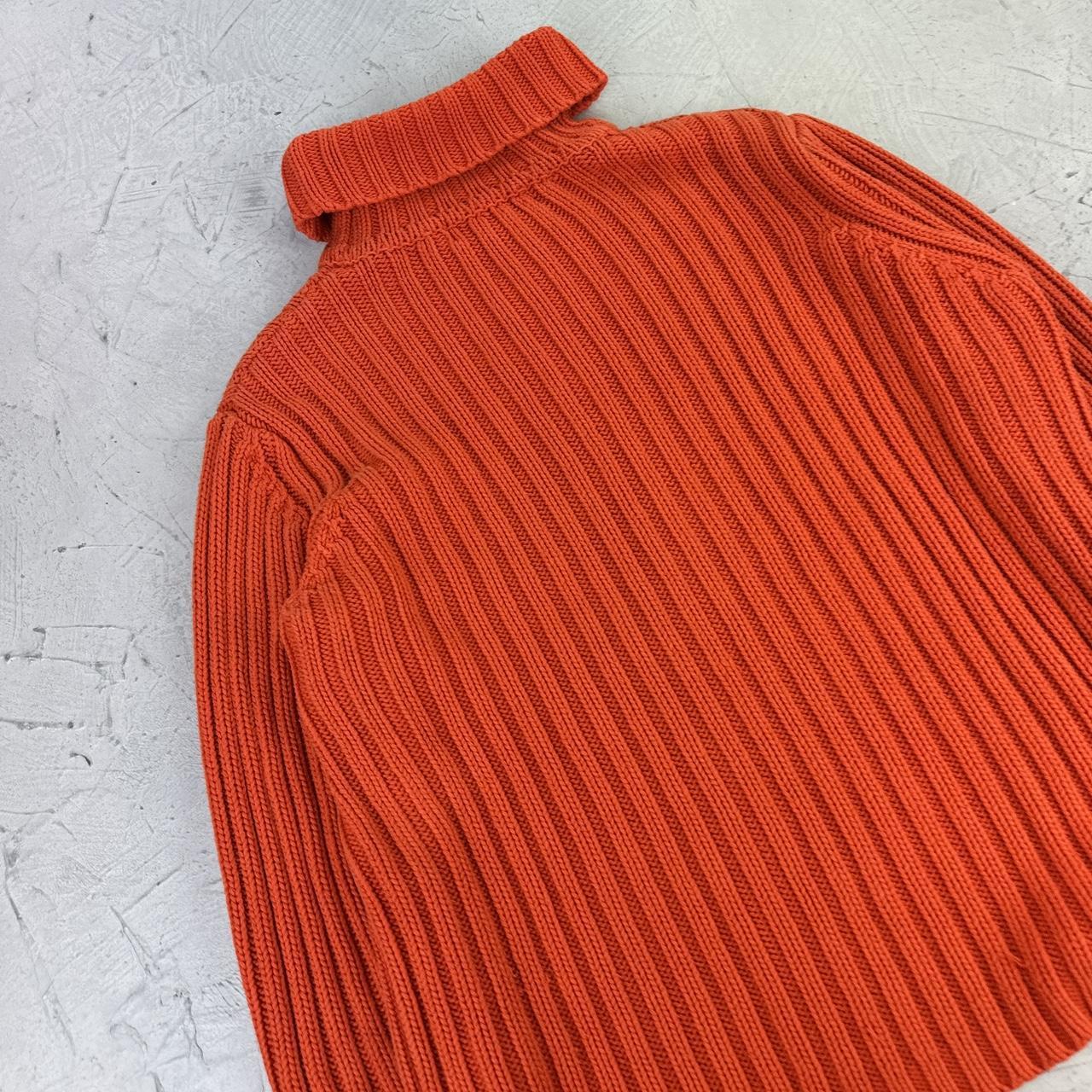Vintage Orange Rope Knit 90's Sweatshirt - Small