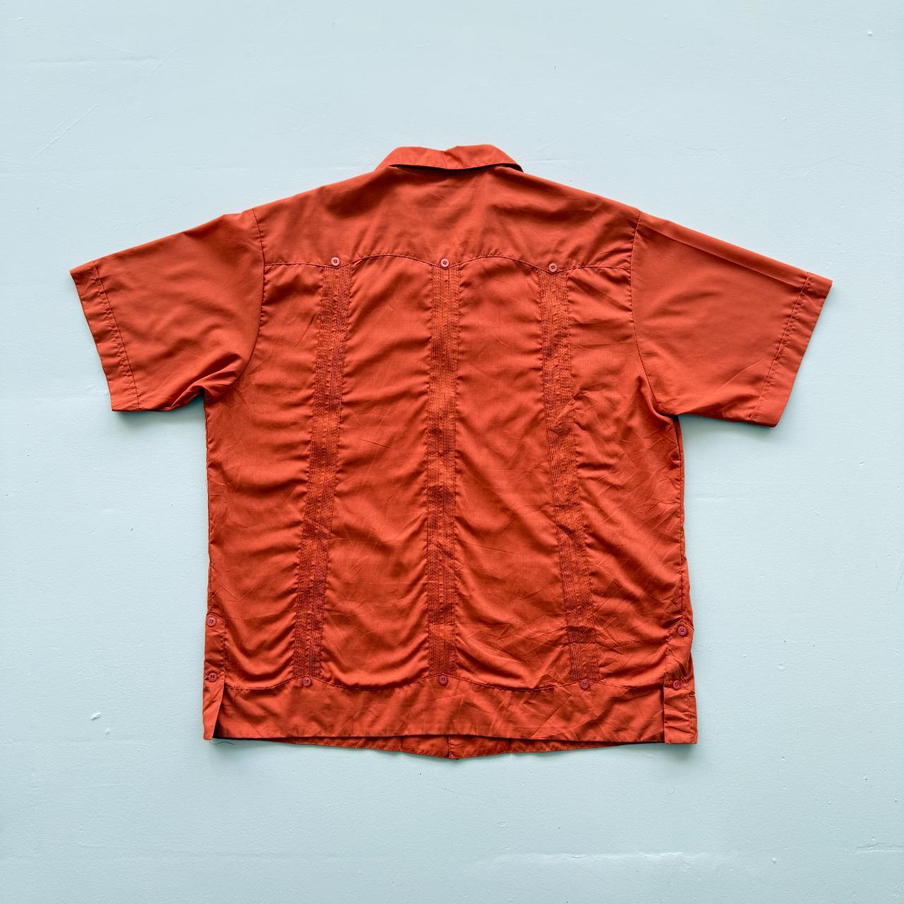Orange Cuban Camp Collar Havanna Vintage 70's Shirt - XL