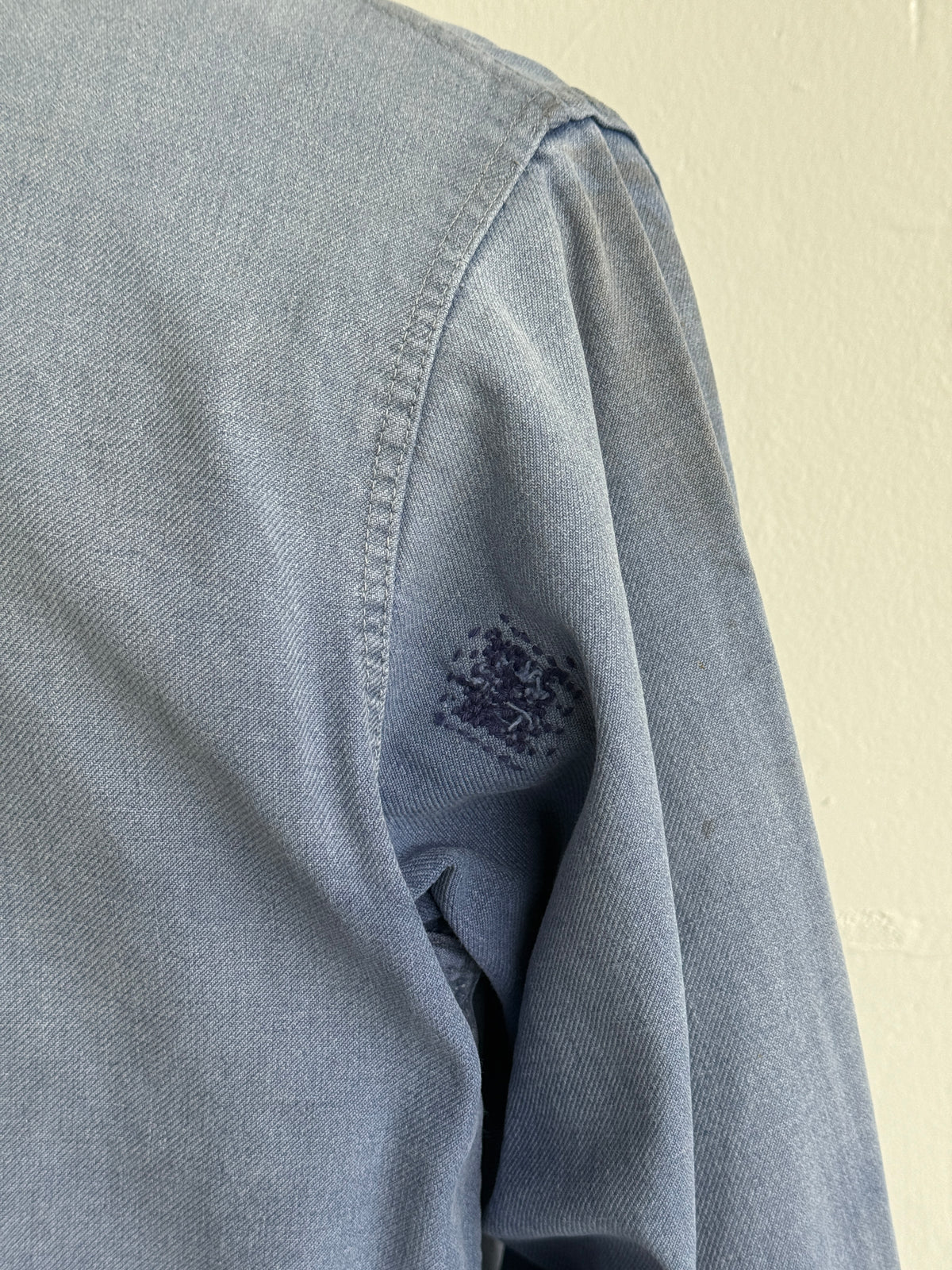 Thrashed Blue French 1950's Vintage Workwear Chore Jacket CH525 - XS