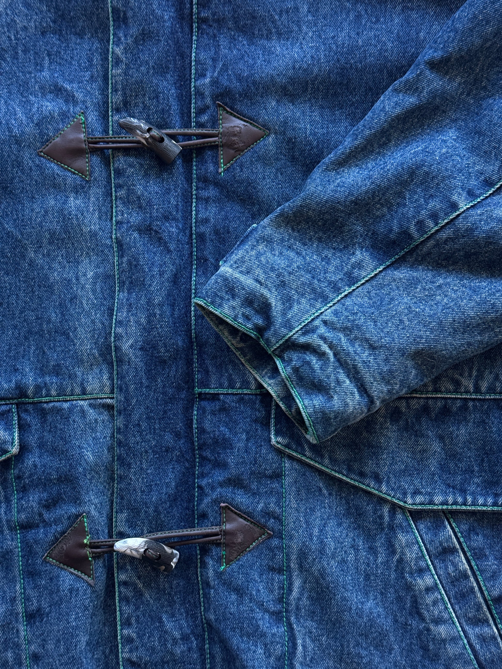 Blue Wrangler 90's Vintage Denim Parka Jacket - Medium