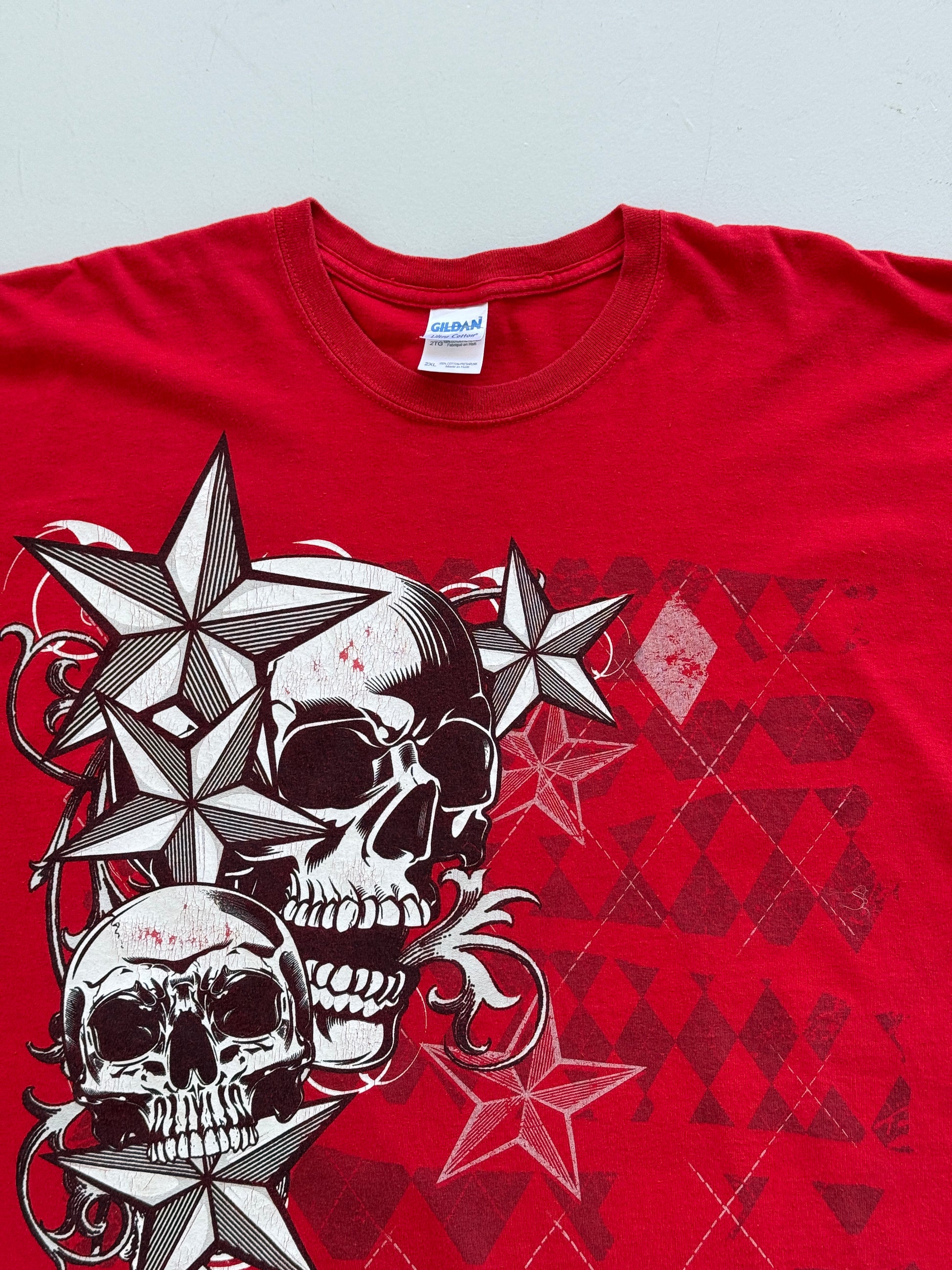 Red Skull 00's Vintage Y2K Graphic T-Shirt - XL