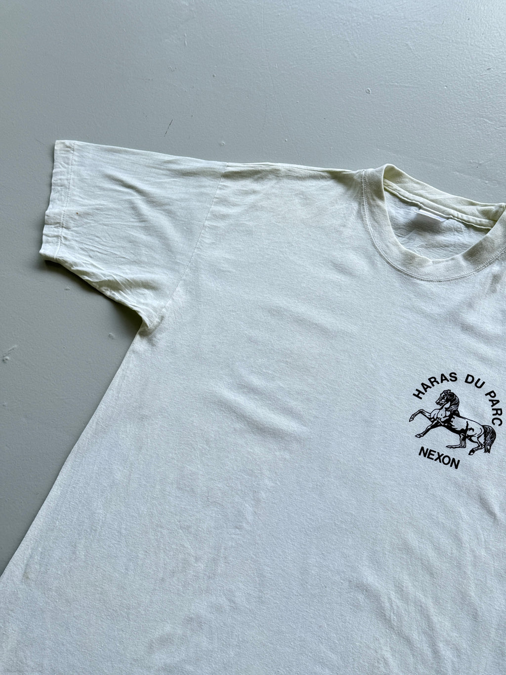Yellow Haras Du Parc 90's Vintage SingleHorse Graphic T-Shirt - Medium