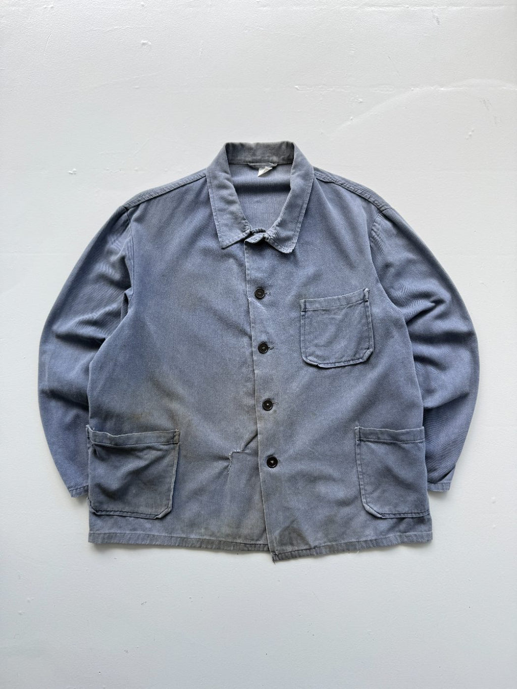 Navy Vintage French Chore 70s Thrashed Workwear CH180 Jacket - Small