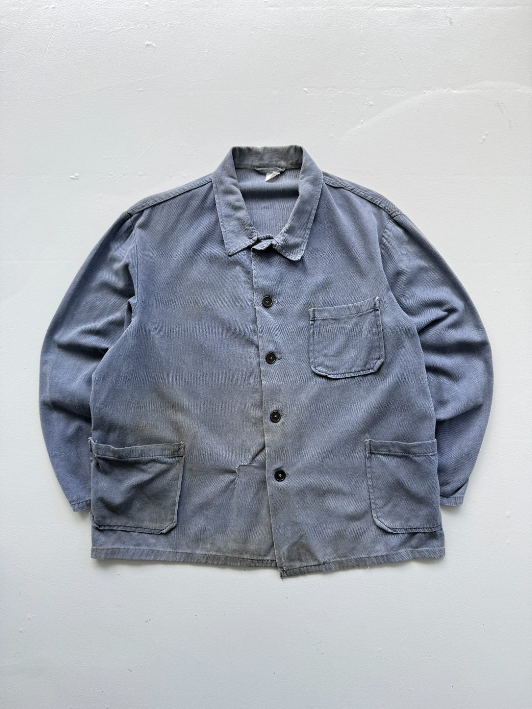 Navy Vintage French Chore 70s Thrashed Workwear CH180 Jacket - Small