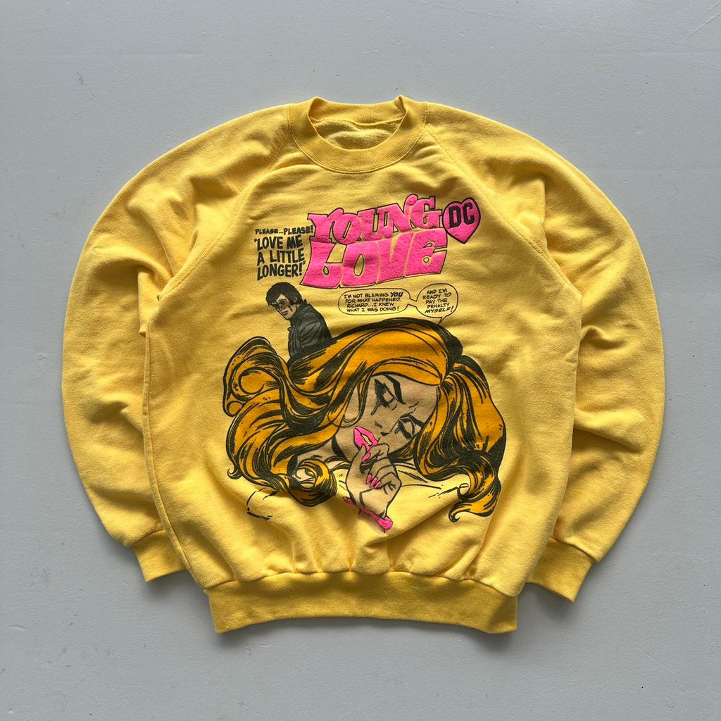 Yellow Young Love DC 1984 80’s Sweatshirt - Medium