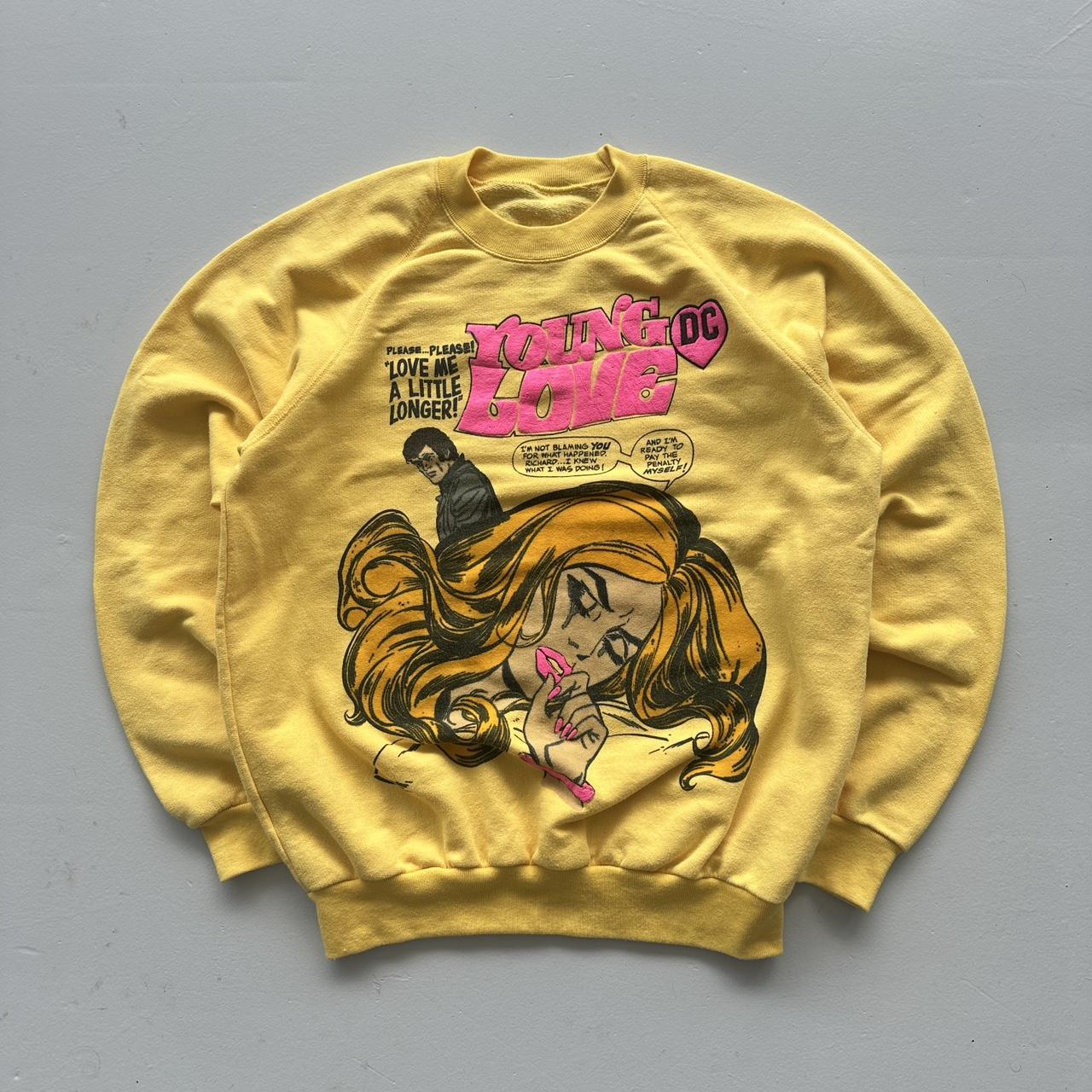 Yellow Young Love DC 1984 80’s Sweatshirt - Medium
