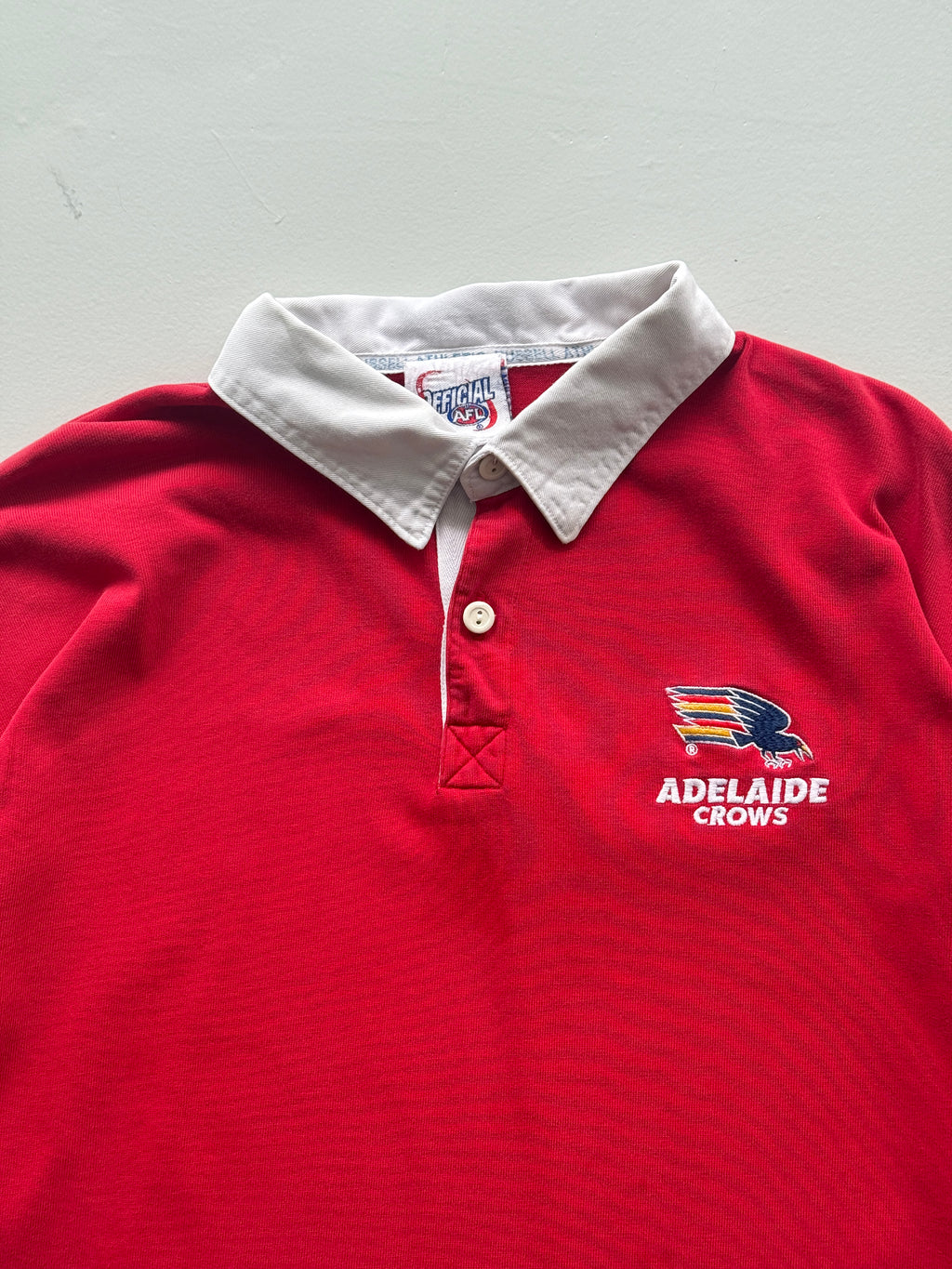 Red Adelaide Crows 90's Vintage Aussie Rules Football Rugby Jersey Polo - Large