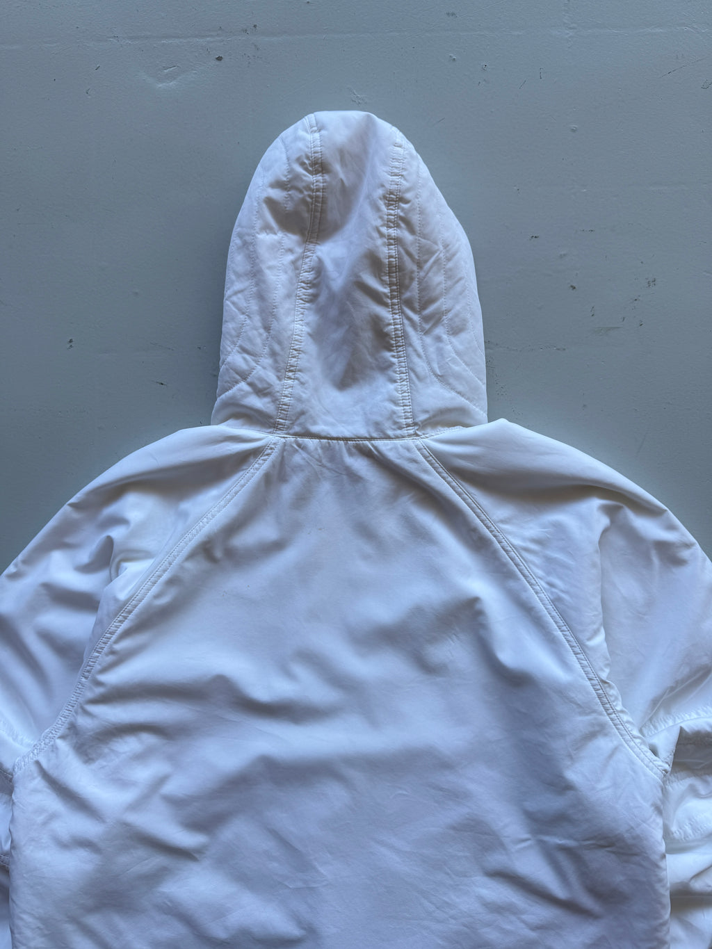 White Adidas 90's Vintage 1/4 Zip Shell Jacket - Medium