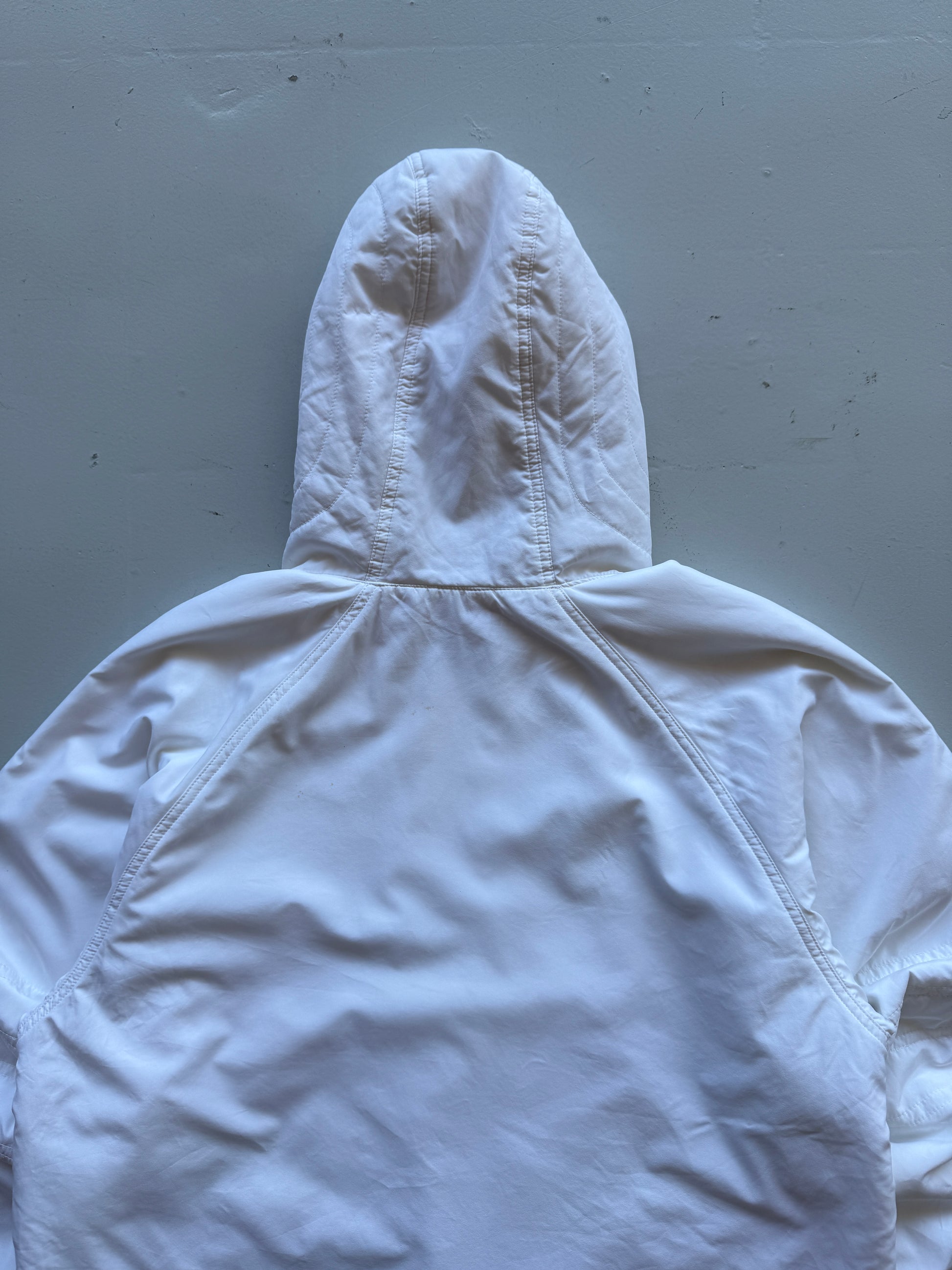 White Adidas 90's Vintage 1/4 Zip Shell Jacket - Medium