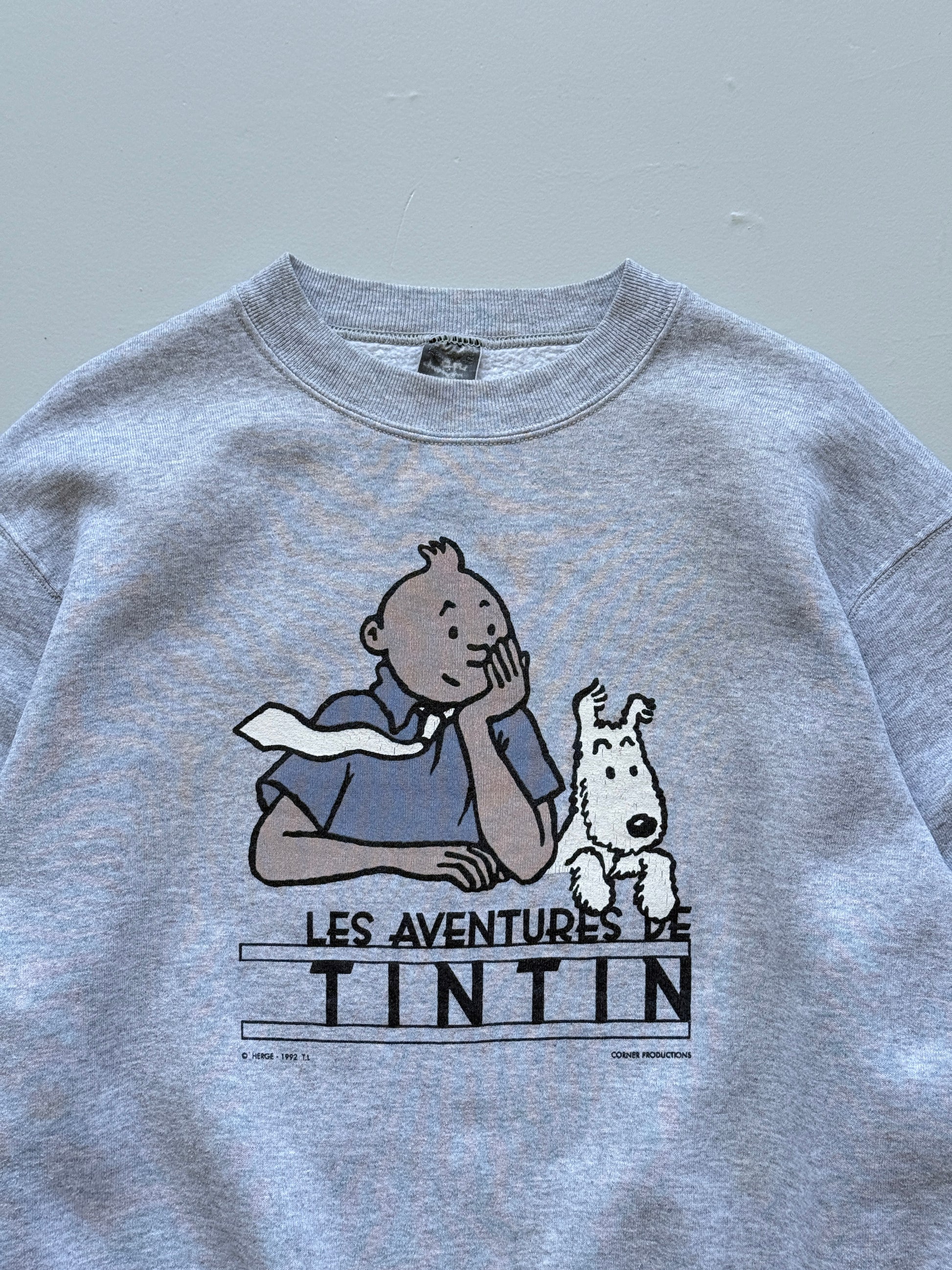 Les Aventures de Tintin 1992 Vintage Graphic Sweatshirt - Medium