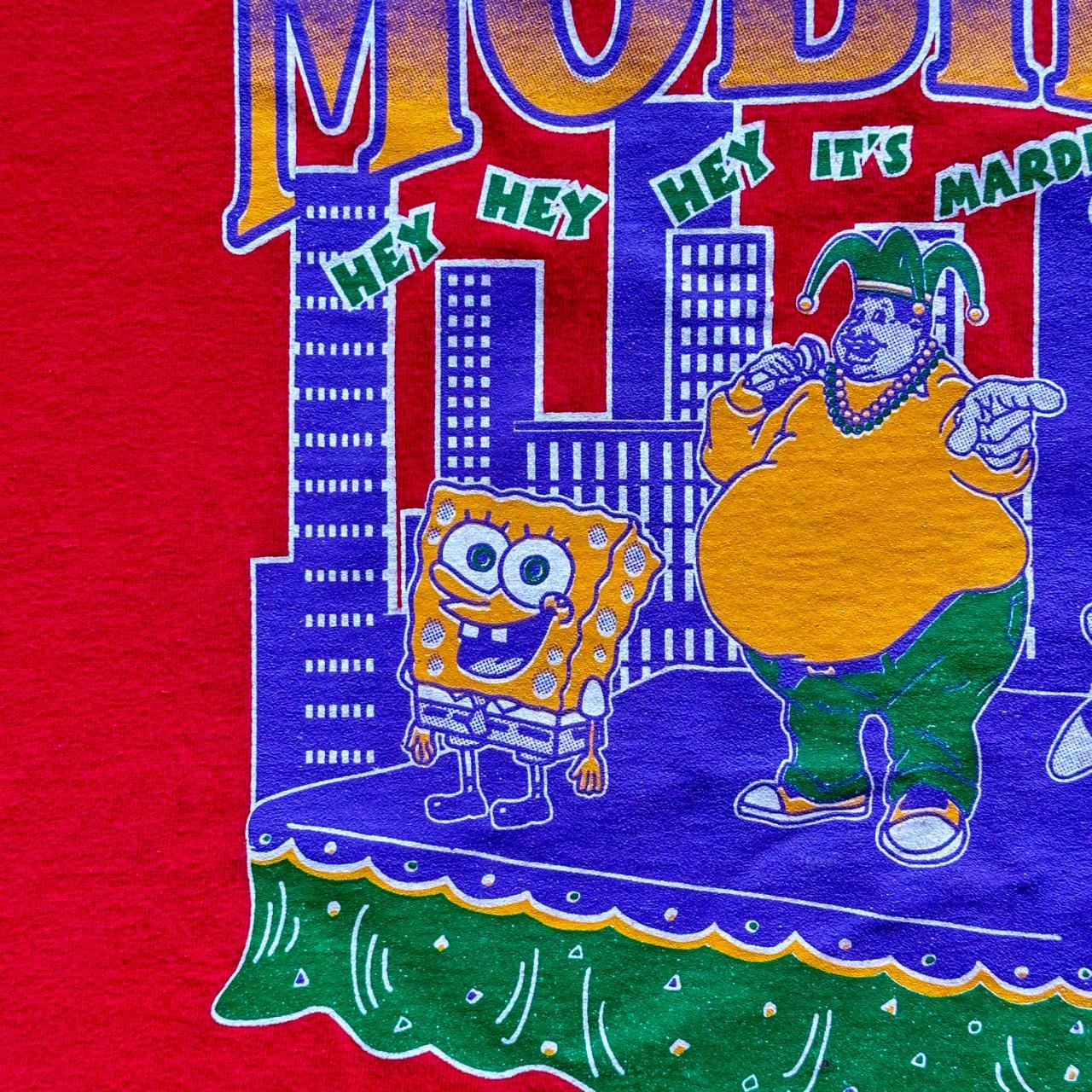 Red Novelty Cartoon Sponge-Bob Vintage 90's T-shirt - 2XL