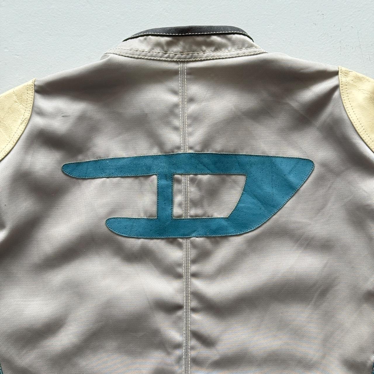 Grey Cream Diesel 90’s Vintage Biker Jacket - Large