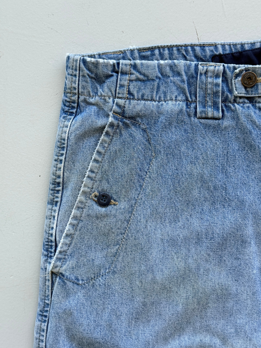 Light Blue Le Jean De Marithe Francois Girbaud 90's Vintage Cargo Shorts - W36