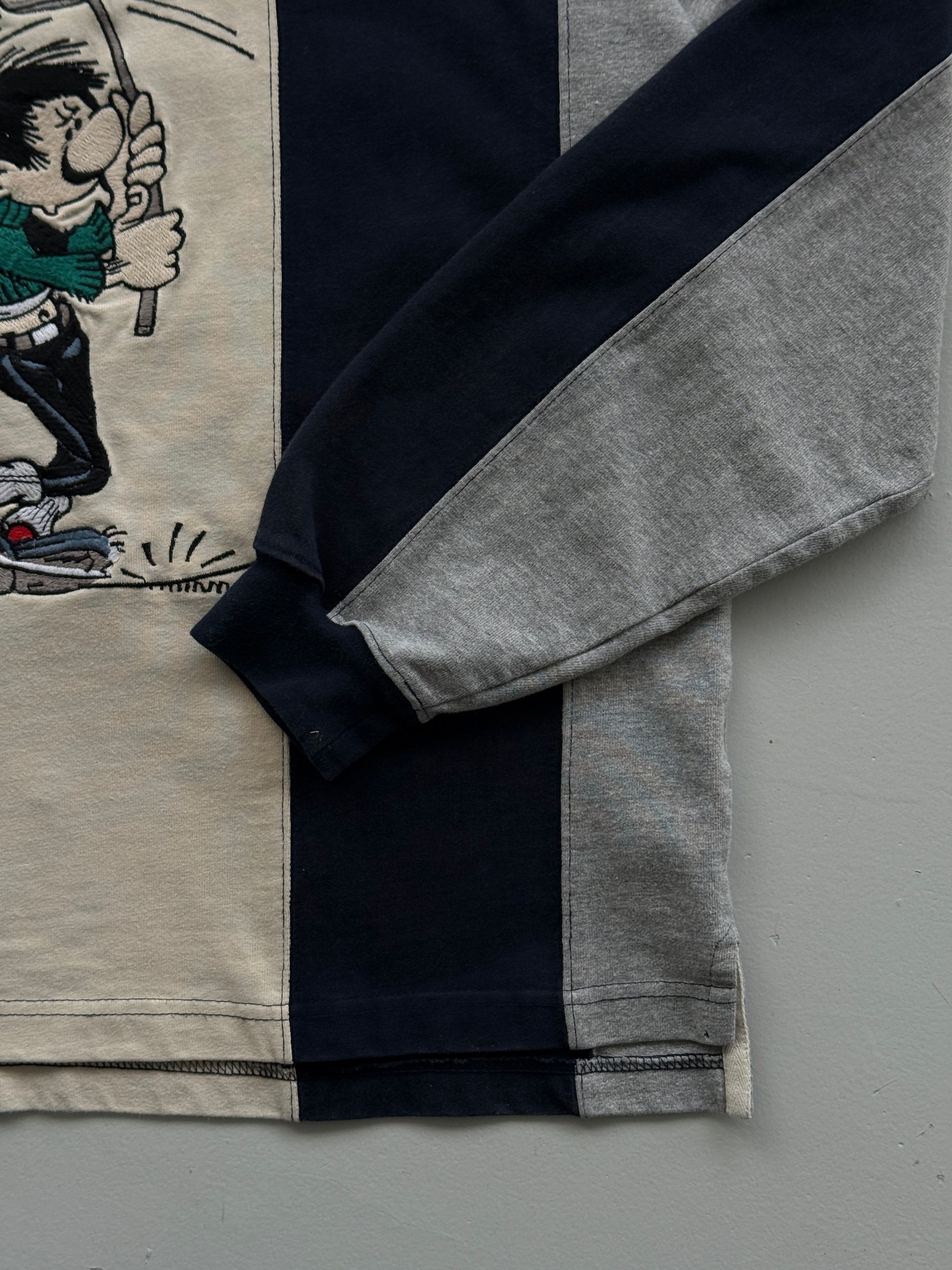 Gaston Lagaffe Studio Adventures Golf Graphic 90's Long Sleeve Rugby Polo - Medi