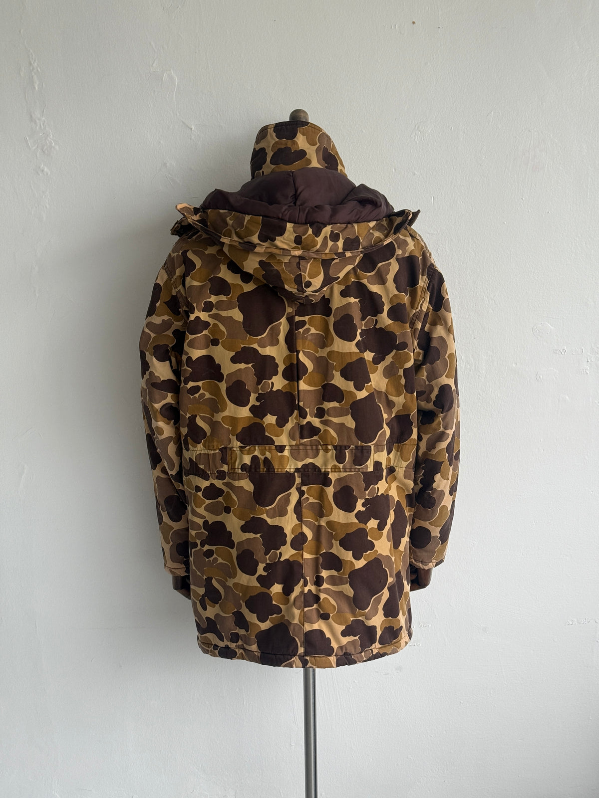 Avid Camo Duck Hunter 80's Vintage Hooded Hunting Jacket - Medium