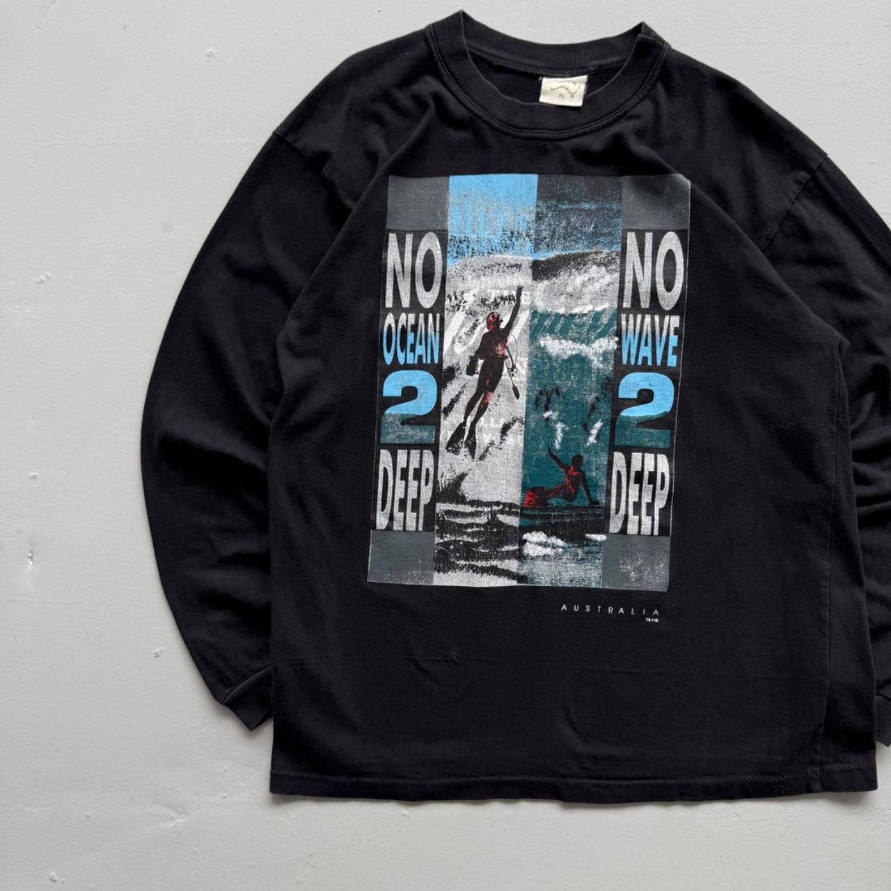Black No Diving 90s Vintage Surf Long Sleeve T-Shirt - Large