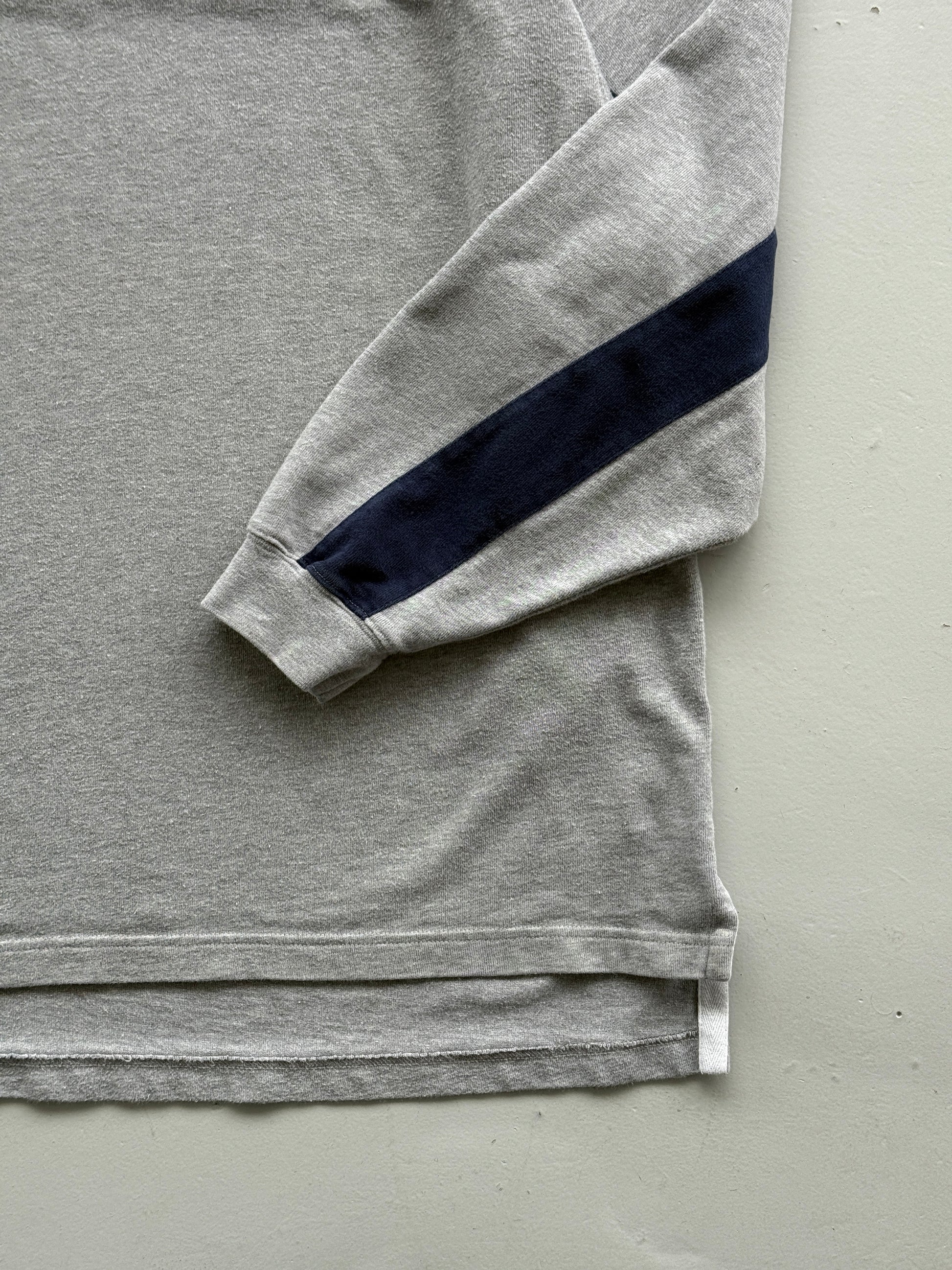 Grey Gant 90's Vintage Long Sleeve Rugby Jersey Polo Shirt - XL