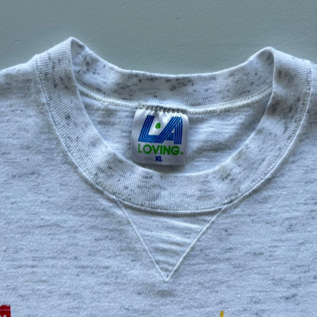 Grey Side Swiper Contractor Vintage 90s T-shirt - XL