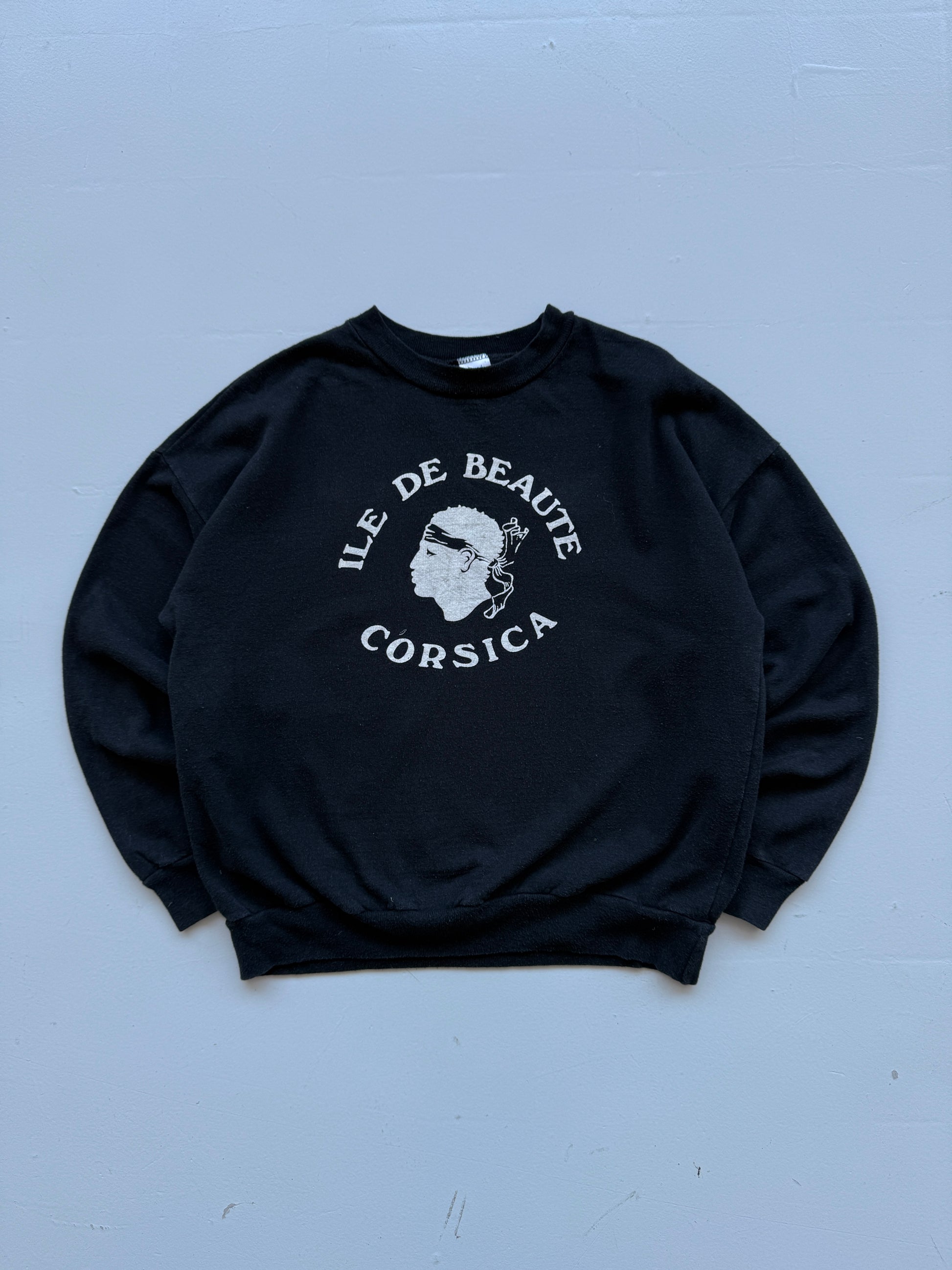 Black Corsica 90's Vintage Graphic Sweatshirt Jumper - Small