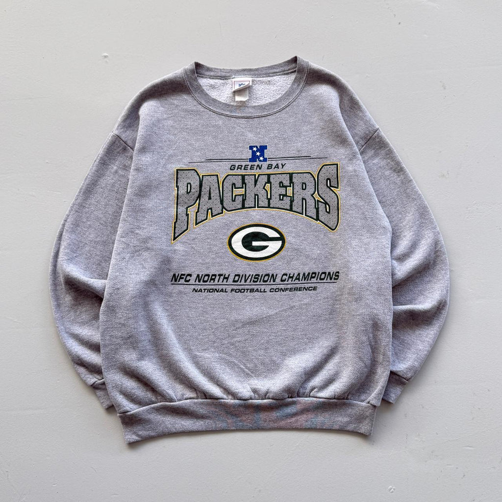 Grey Green Bay Packers 00's Graphic Vintage Sweatshirt - Large
