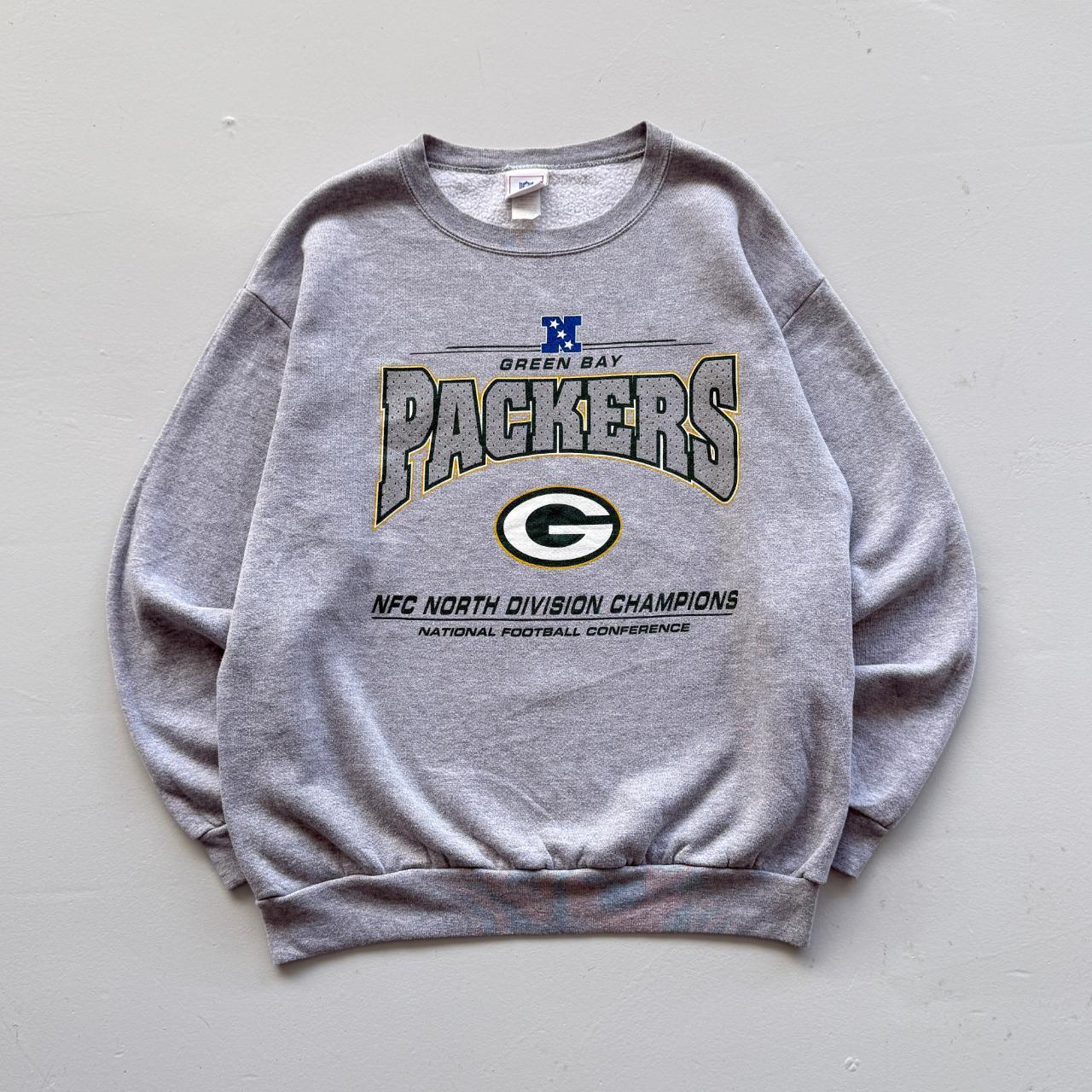 Grey Green Bay Packers 00's Graphic Vintage Sweatshirt - Large
